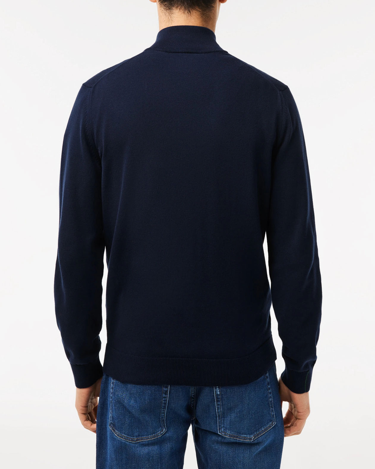 Maglia Lacoste blu in cotone con chiusura zip