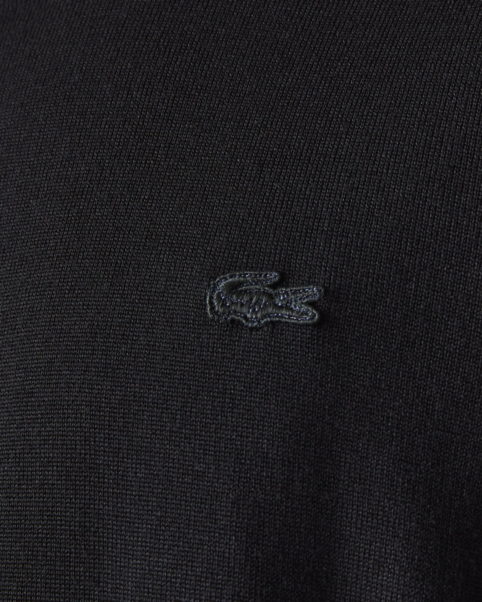 Maglioncino Lacoste nero girocollo in pura lana merinos