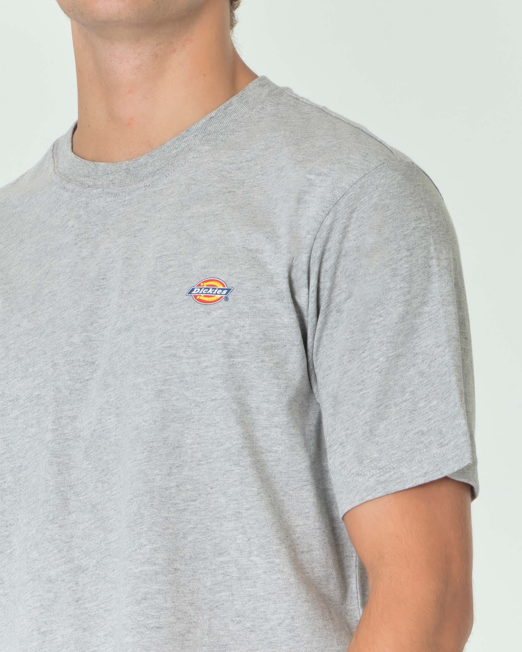 T-shirt Dickies grigia mezza manica in puro cotone con stampa logo al petto image