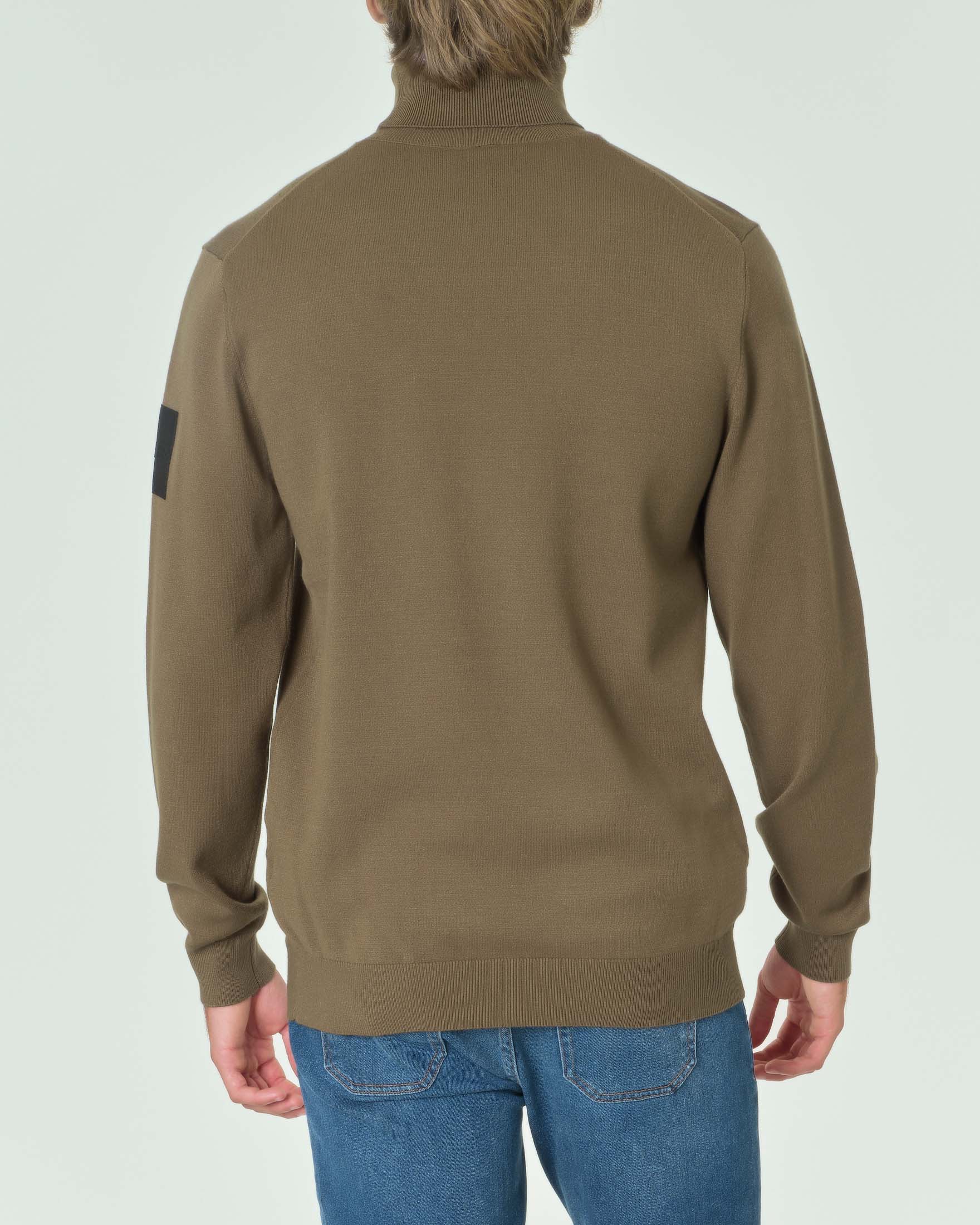 Dolcevita verde militare in misto viscosa Pellizzari