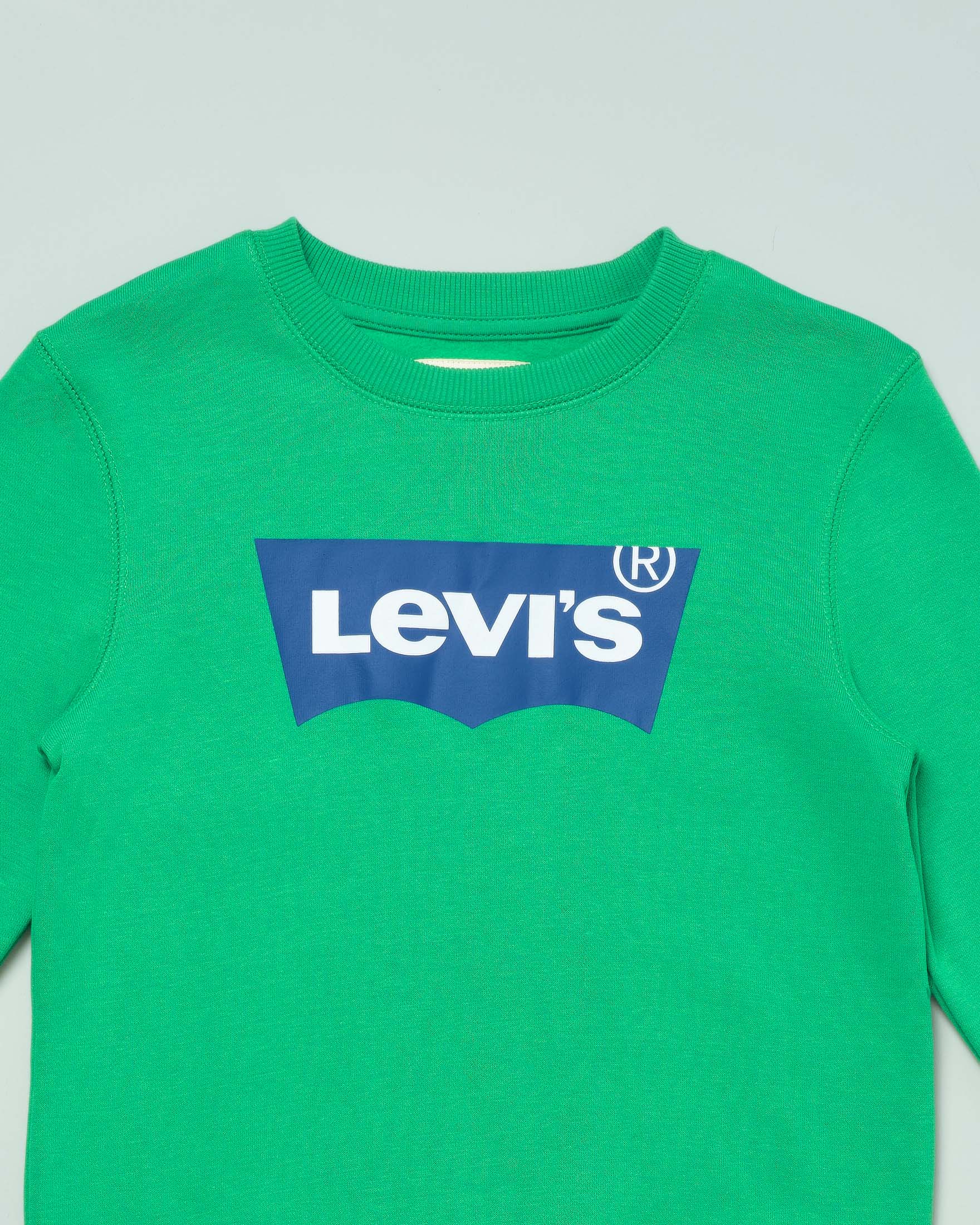 Felpa verde girocollo con logo batwing blu 10-16 anni image