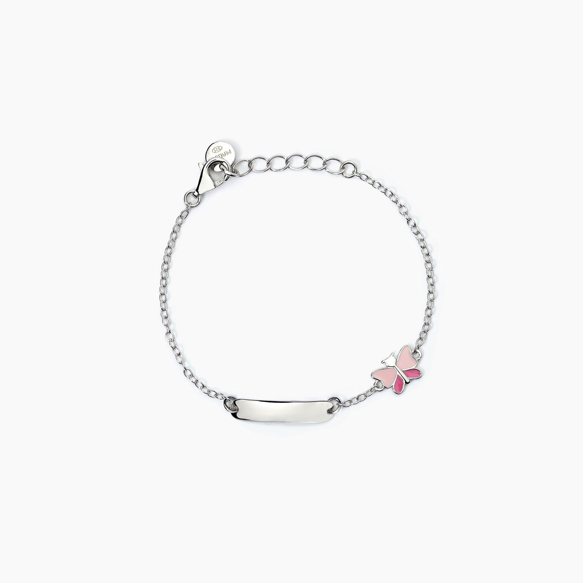 Bracciale personalizzabile in argento con farfalla - Main view