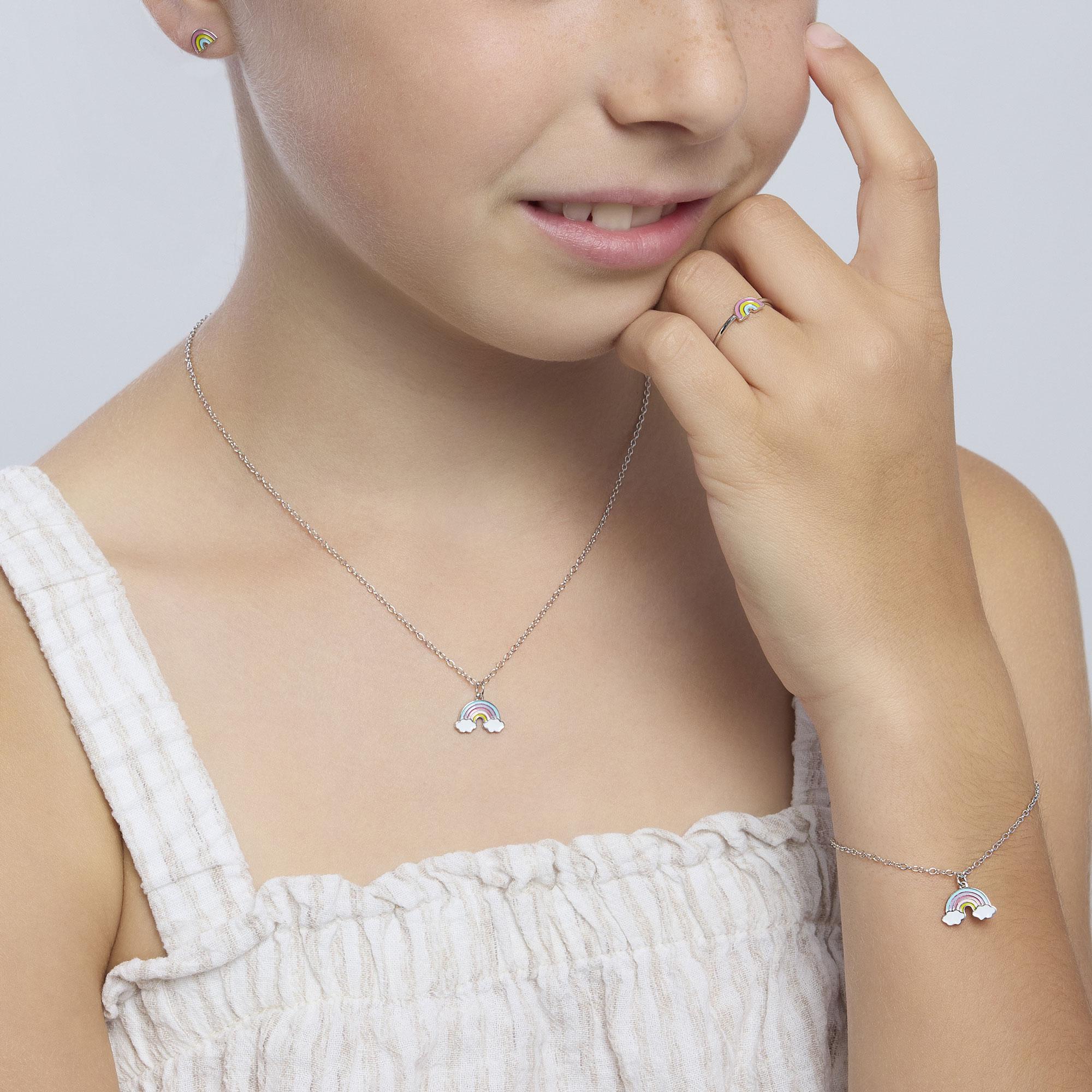 Girocollo in argento con arcobaleno - View1