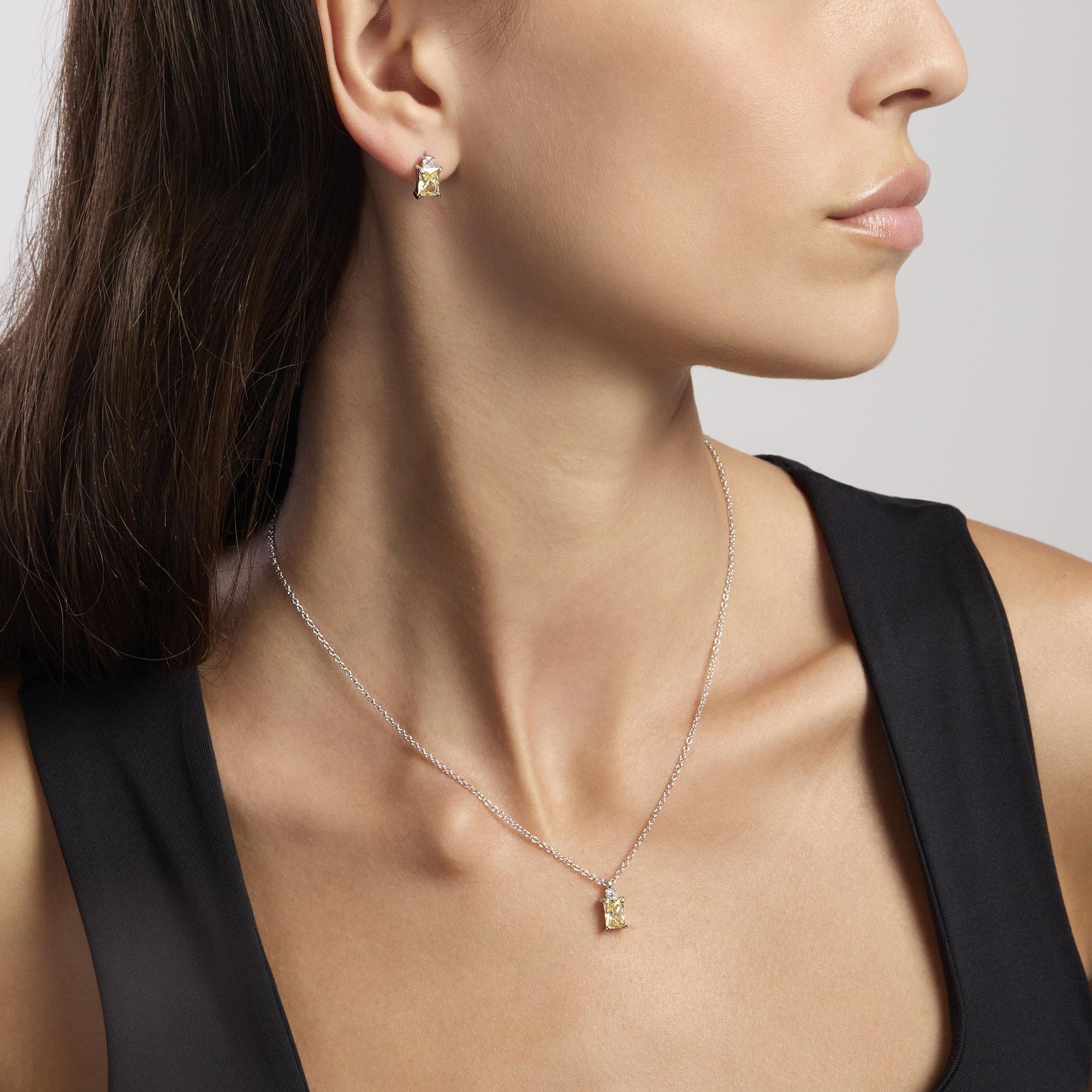 Girocollo in argento con zircone Lemon - View2