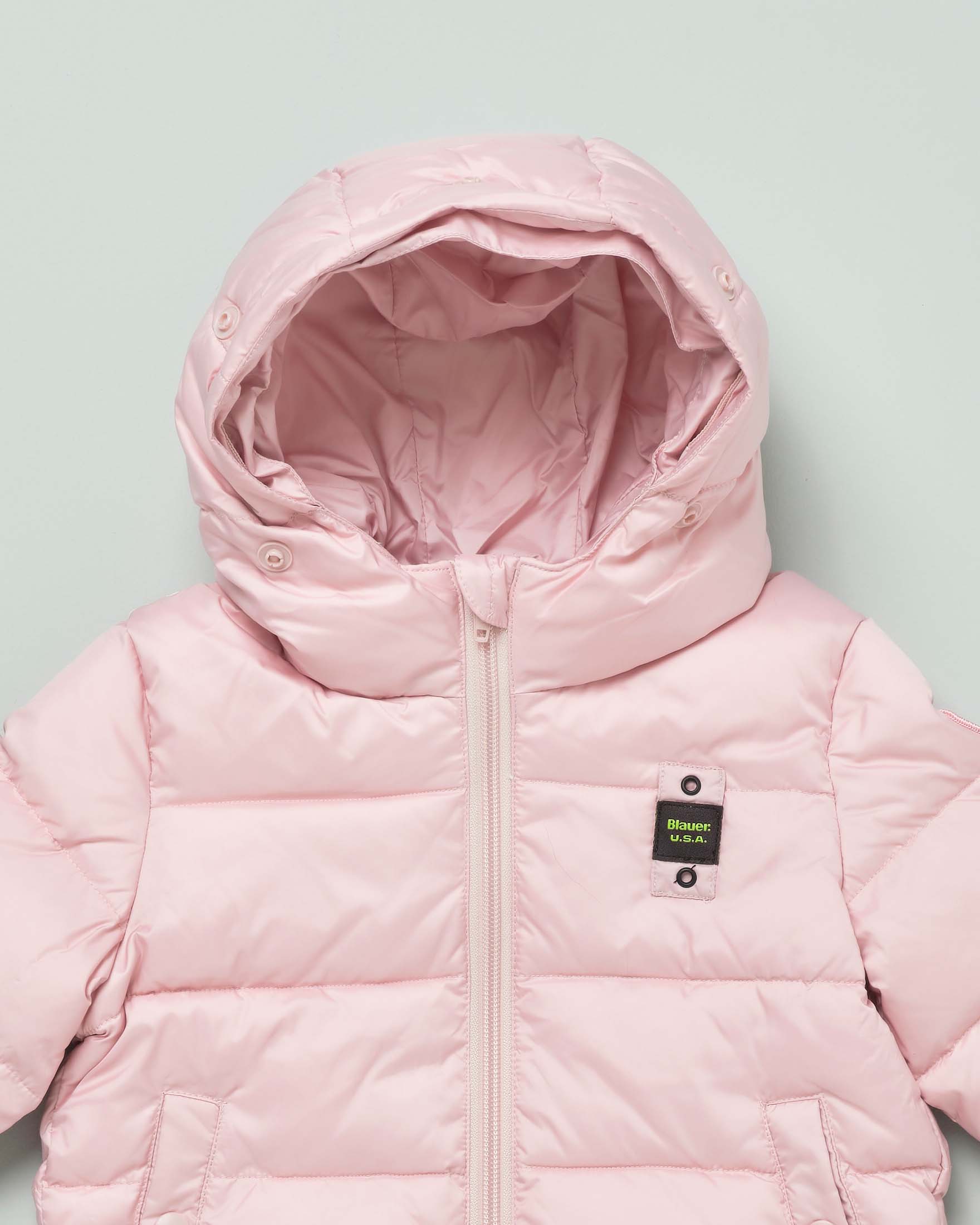 Giaccone Blauer rosa imbottito con cappuccio e pelliccia  image