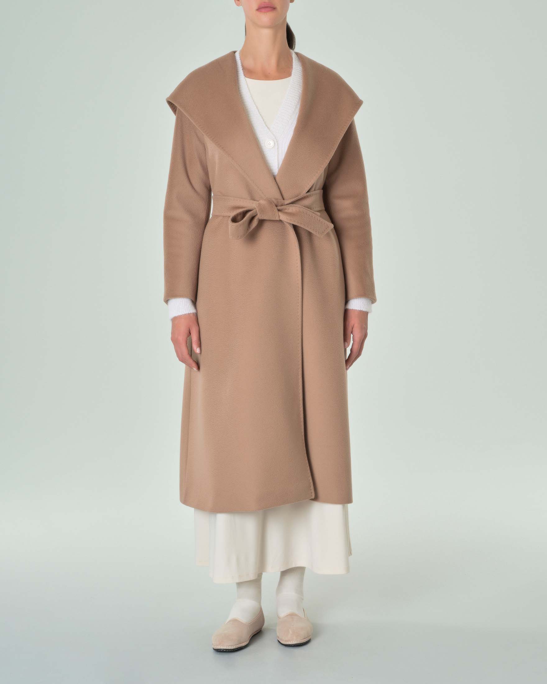 Cappotto in lana da donna, cappotto in cammello, cappotto con