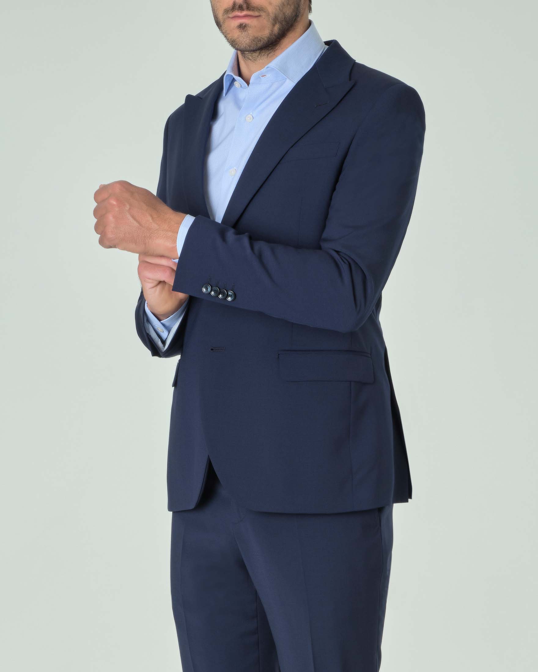 Abito Paul Baker blu in tela di lana stretch con rever a lancia image