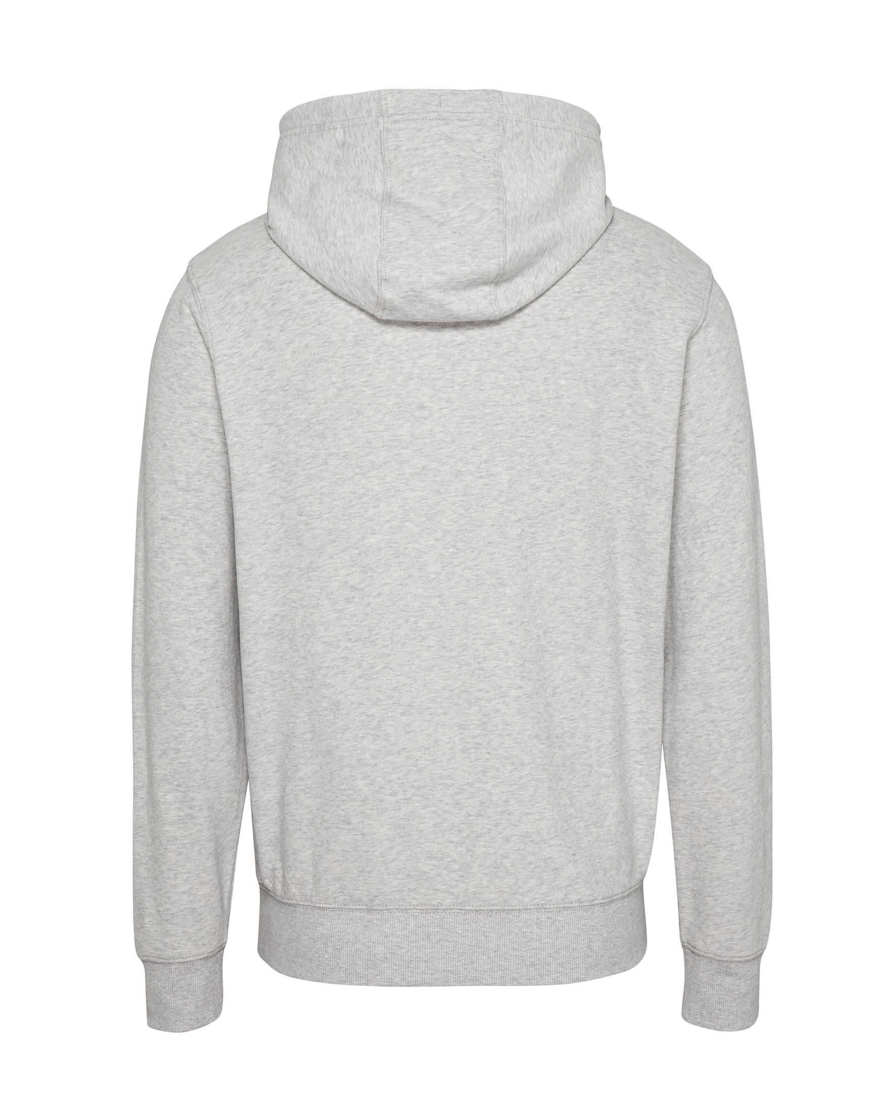 Felpa grigia con cappuccio in puro cotone con logo college e