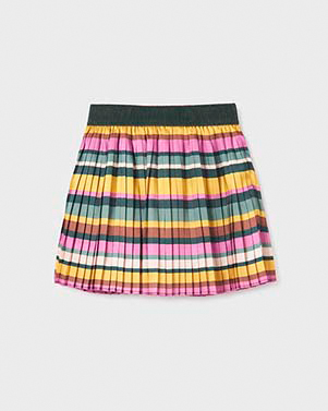 Gonna corta plissé multicolor con inserti lurex 6-12 anni