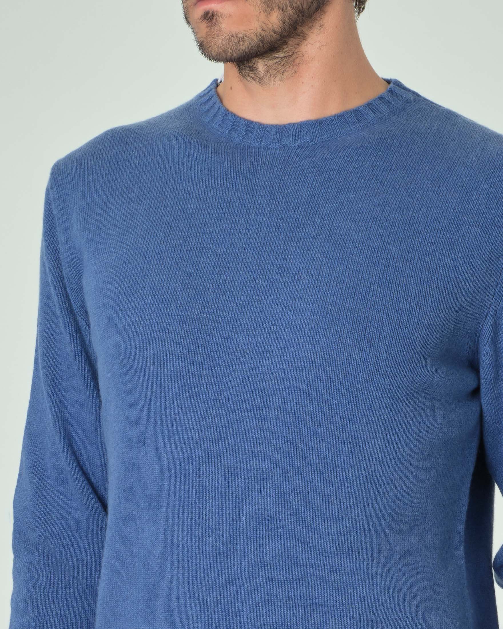 Maglione girocollo Ashki.i avio in misto lana e cachemire finezza 7