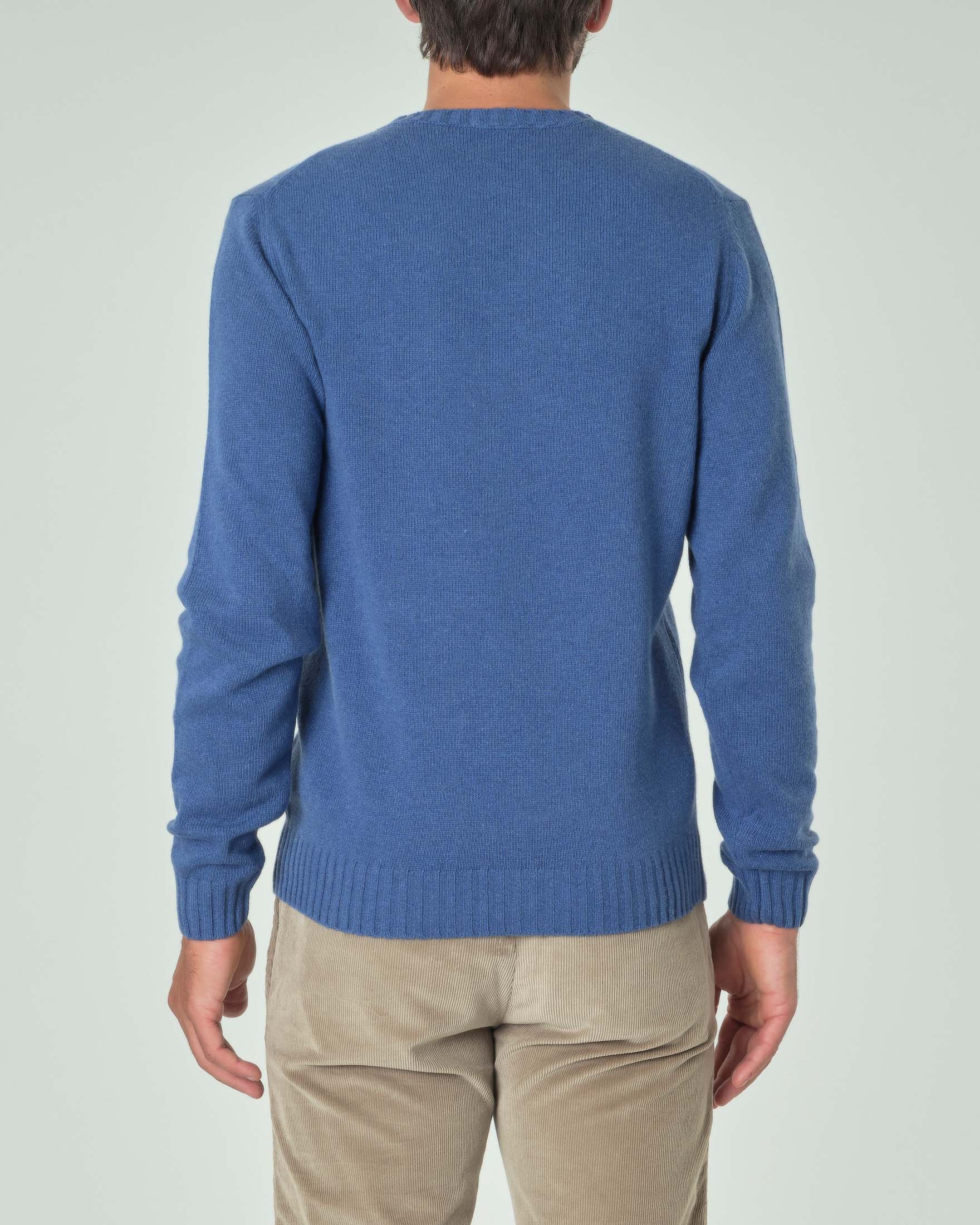 Maglione girocollo Ashki.i avio in misto lana e cachemire finezza 7