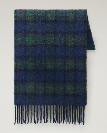 Sciarpa fantasia black watch blu e verde in alpaca