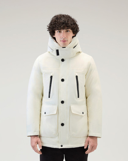 Arctic Parka Evolution Woolrich bianco in Ramar Cloth Woolrich