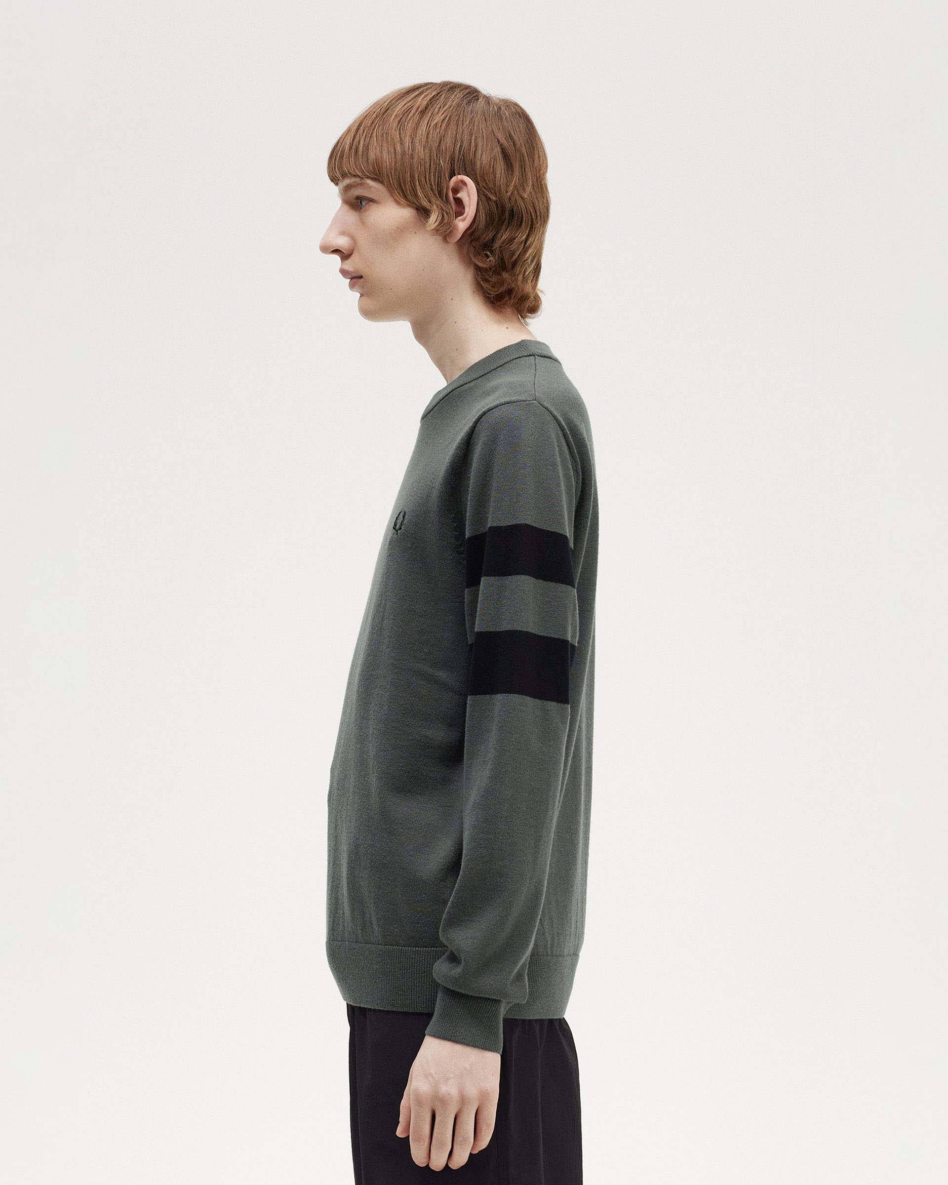 MAGLIA LANA ANNI 70' NERA FASCIA, COLLO E POLSINI TRICOLORI - 3M