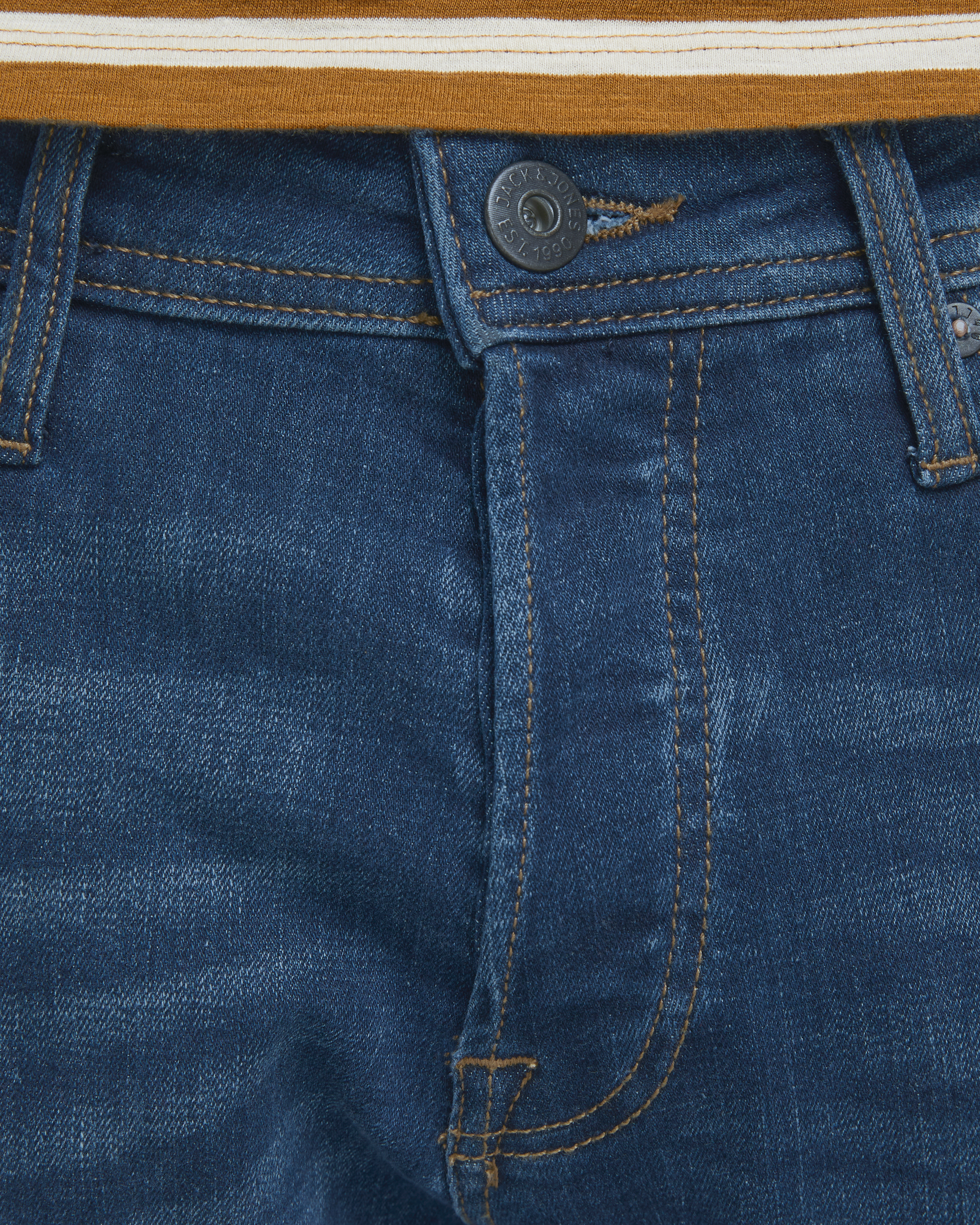 Jeans Tim a gamba dritta in cotone stretch lavaggio medio stone washed con baffature