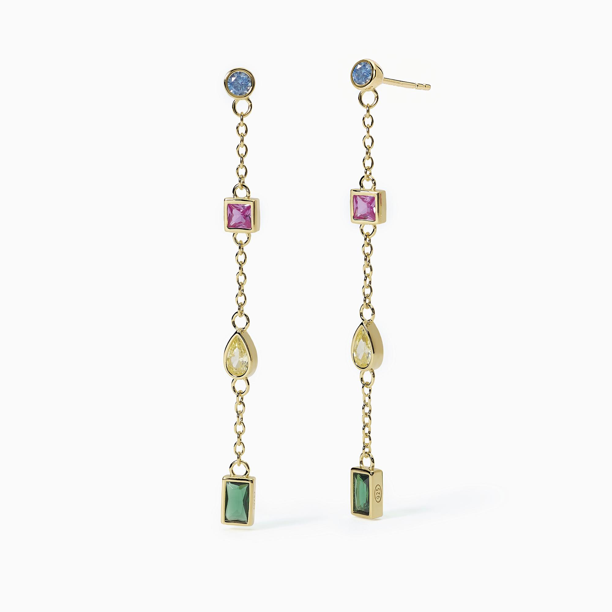 Orecchini con castoni multiforma e multicolor - Main view