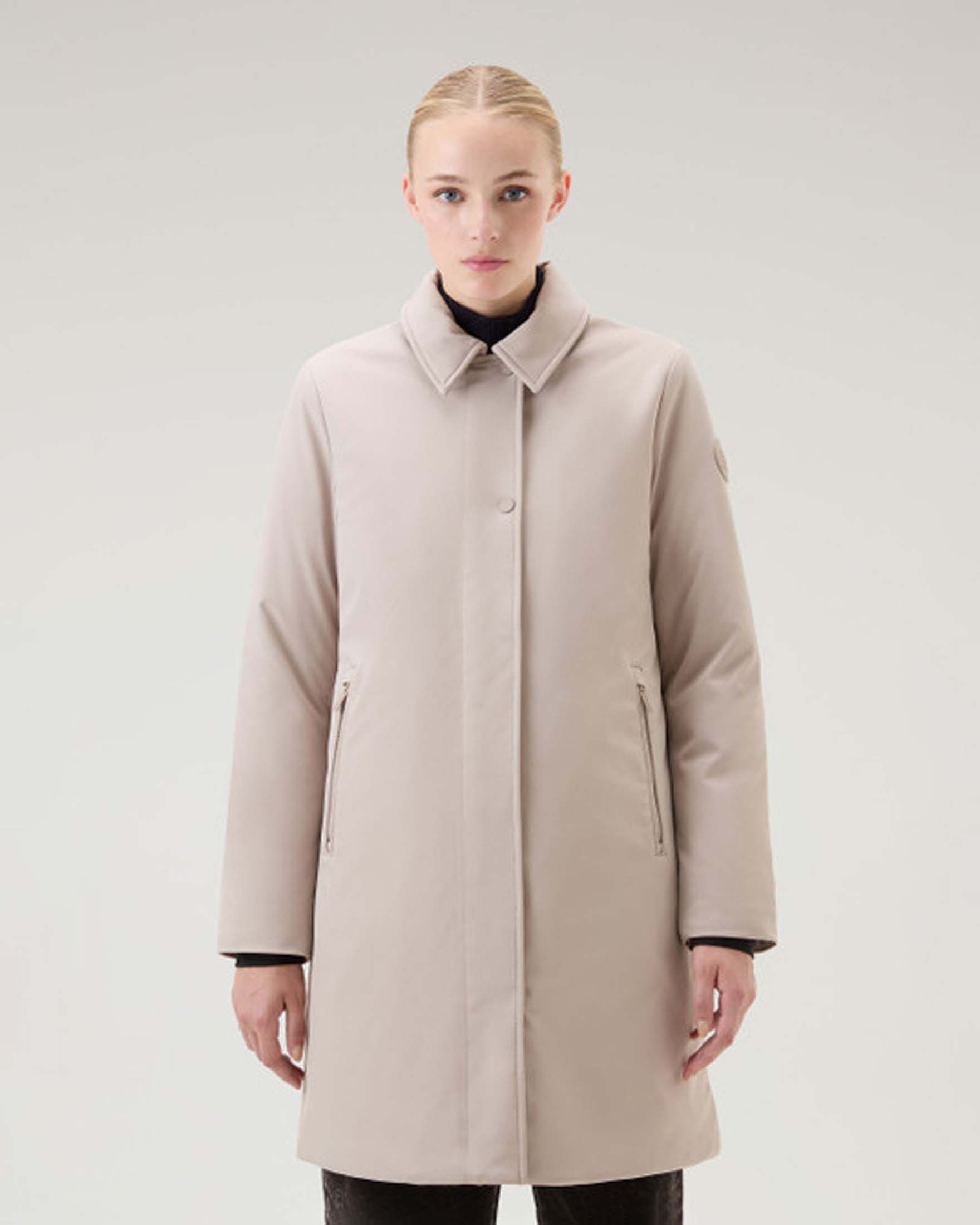 Giaccone Firth color gesso in Tech Softshell con colletto a camicia e cappuccio staccabile image