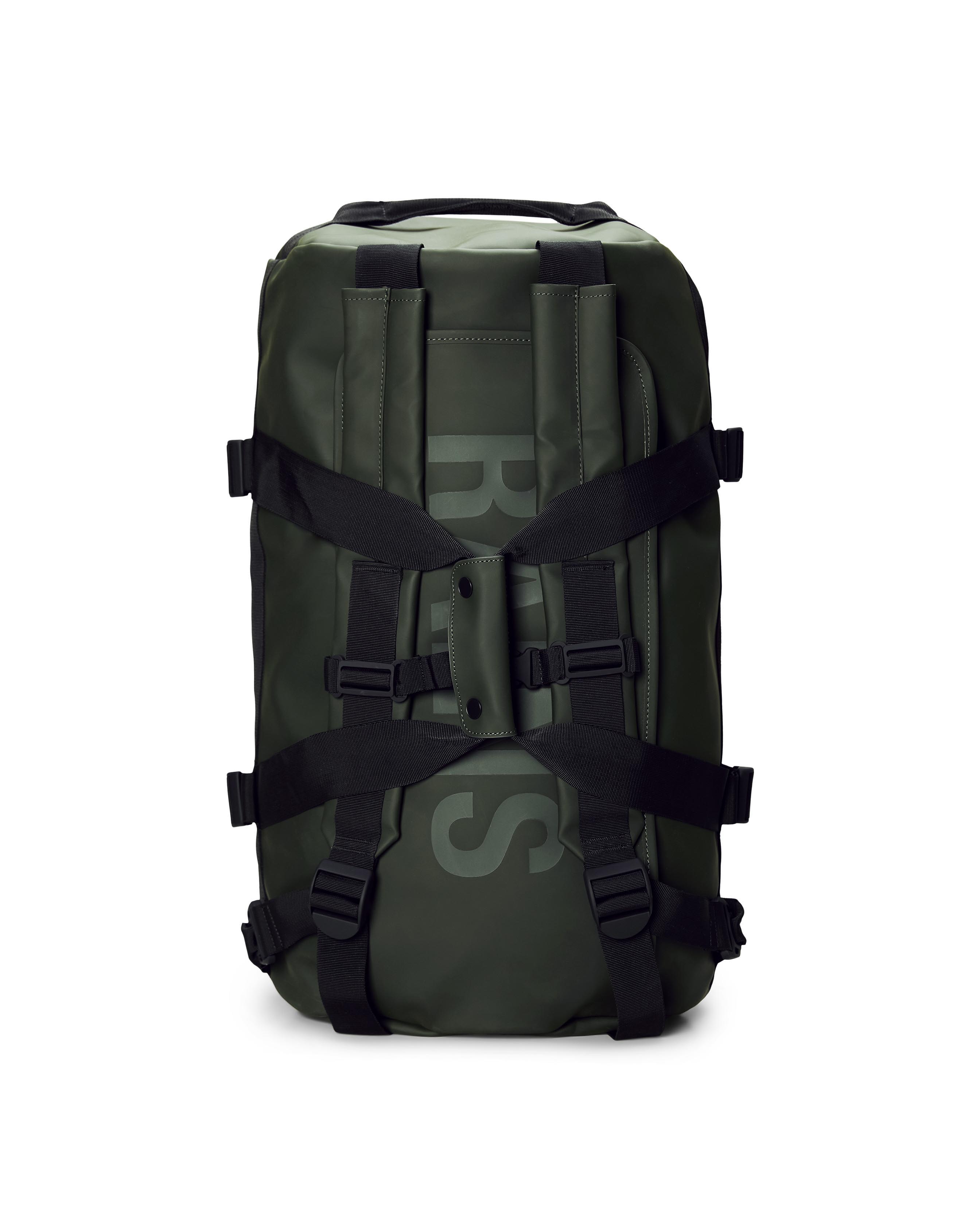 Borsone da viaggio Rains Duffel Bag Small verde militare in tessuto tecnico impermeabile effetto gommato image