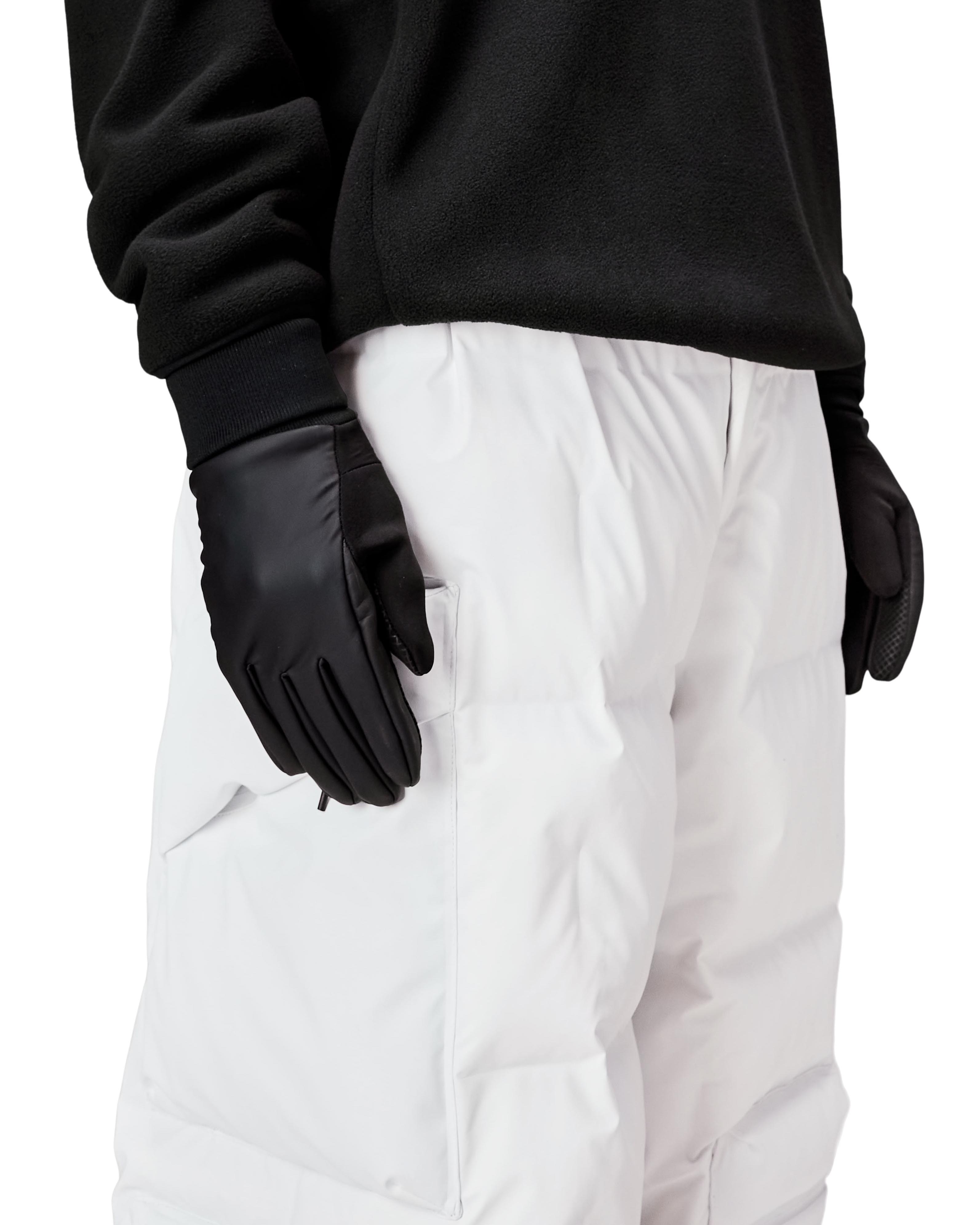 Guanti Rains neri in tessuto tecnico impermeabile effetto gommato image