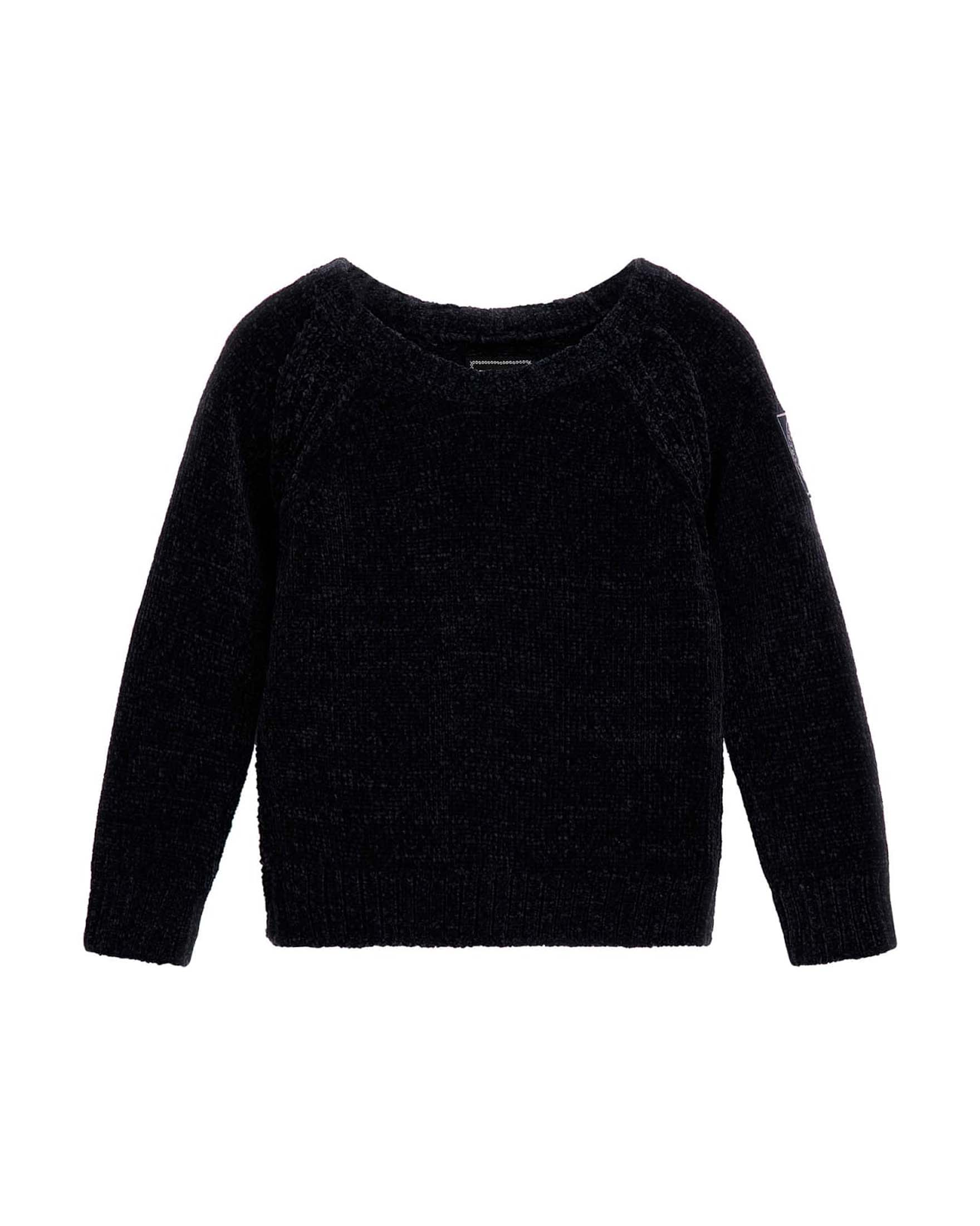 Maglia blu girocollo in morbida ciniglia 3-7 anni