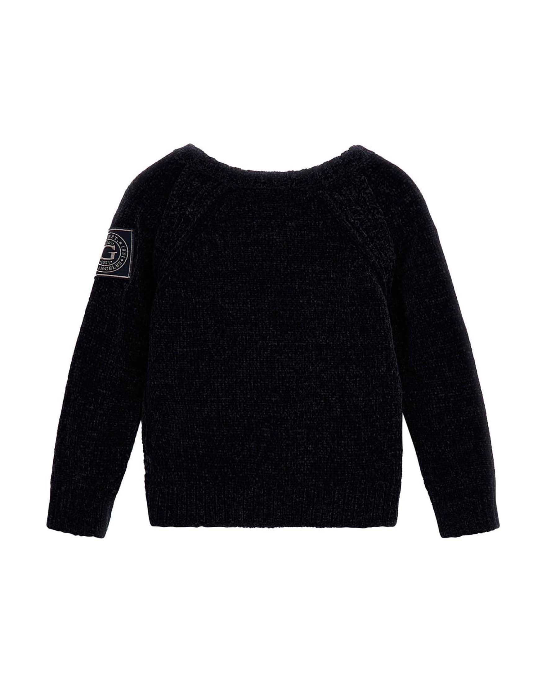 Maglia blu girocollo in morbida ciniglia 3-7 anni image