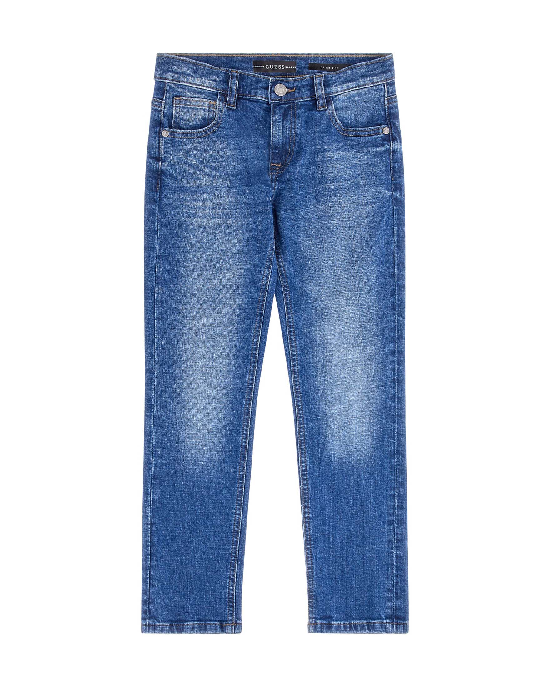 Jeans a lavaggio medio stone washed in cotone stretch 8-16 anni