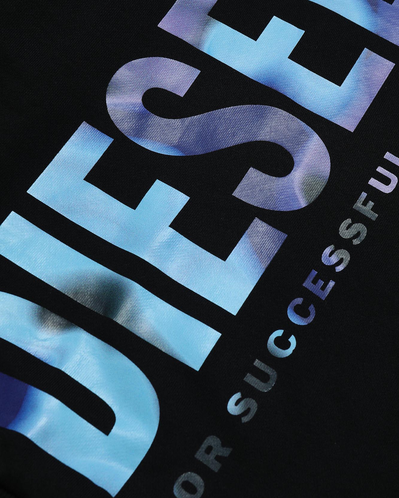 Felpa nera in cotone con maxi stampa logo olografica 4-8 anni image