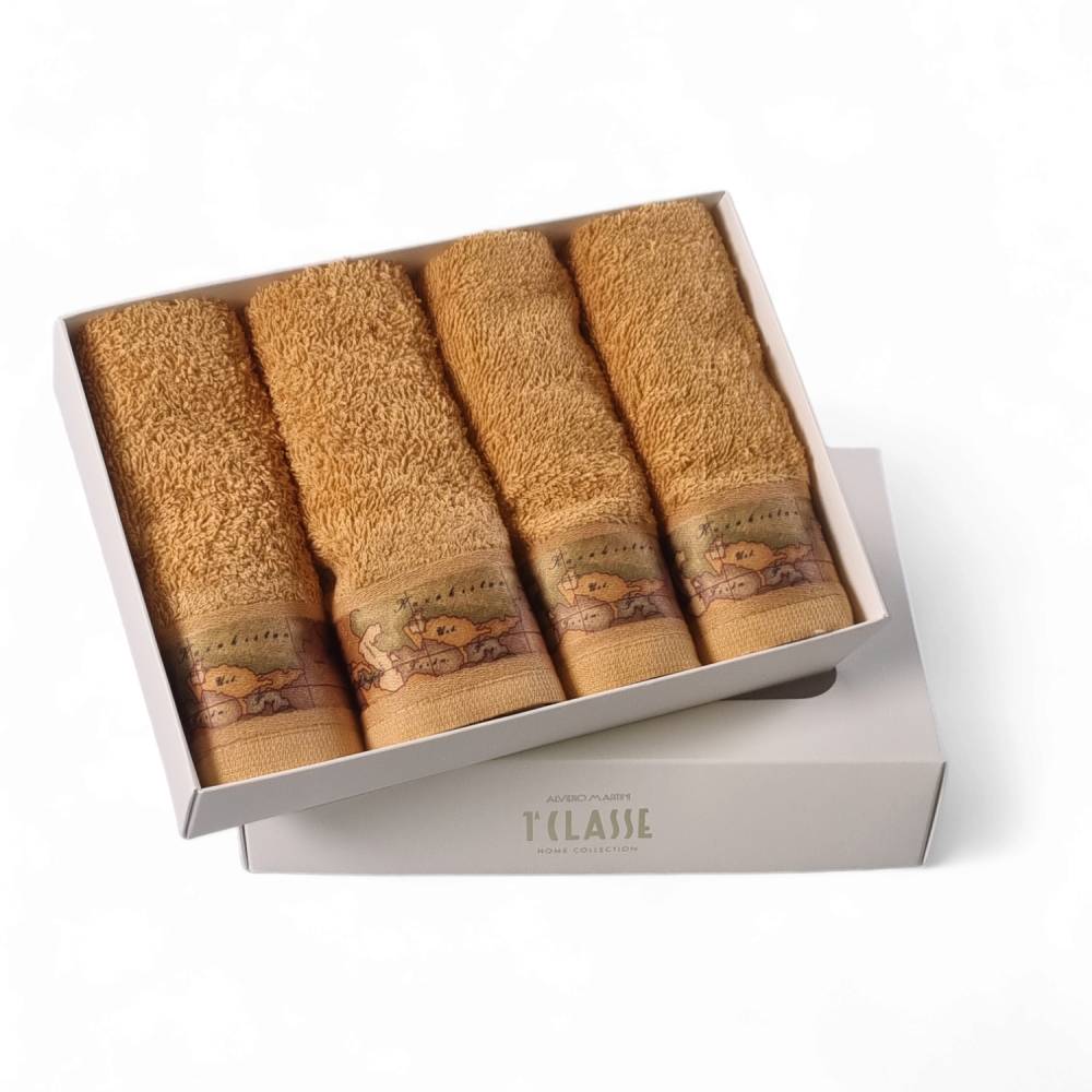 Set Spugne Caleffi Alviero Martini 1° Classe - 5 Pezzi Geo Classic, Cotone Morbido Per Bagno - Foto 5