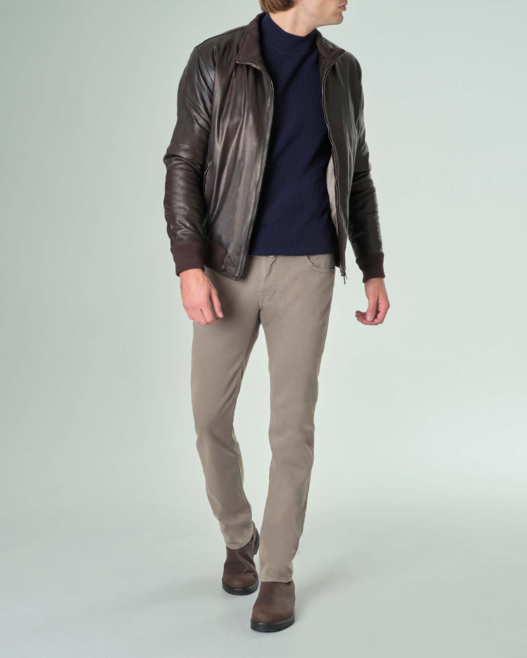 Giacca bomber in vera pelle testa di moro imbottita in Thermore® image