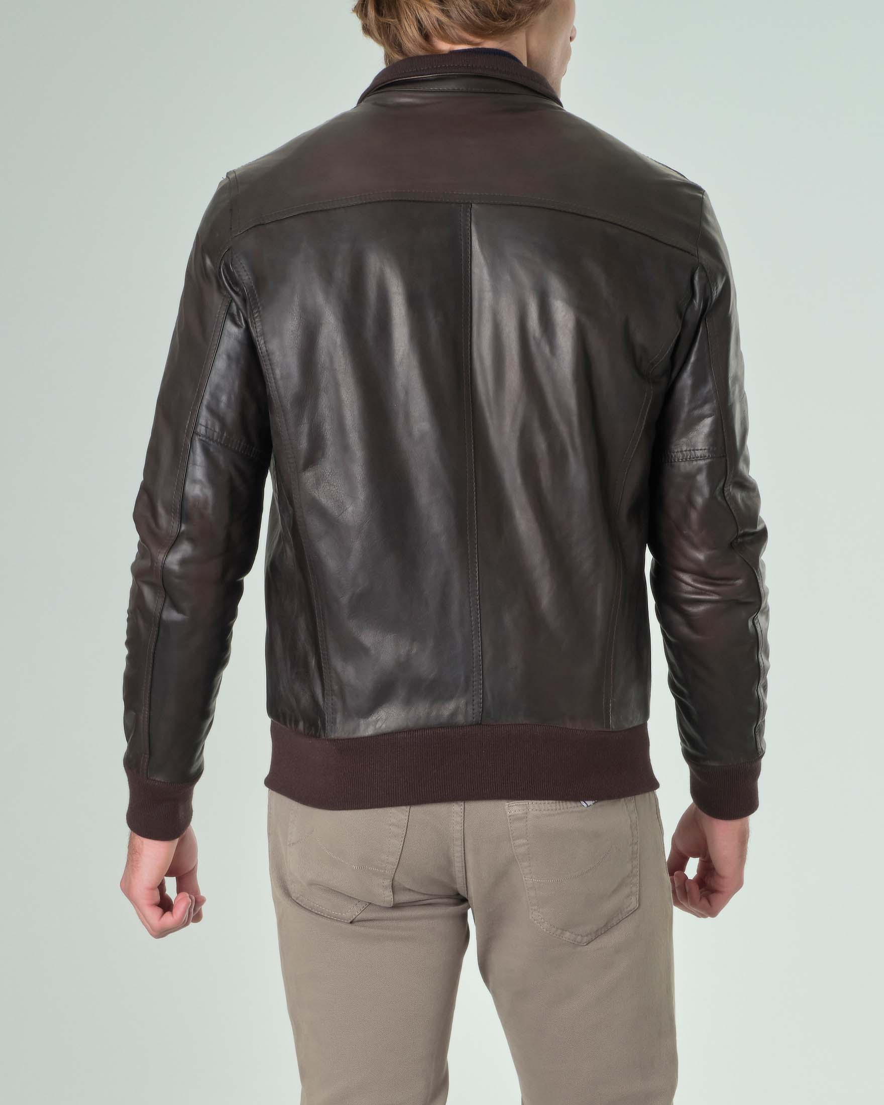 Giacca bomber in vera pelle testa di moro imbottita in Thermore