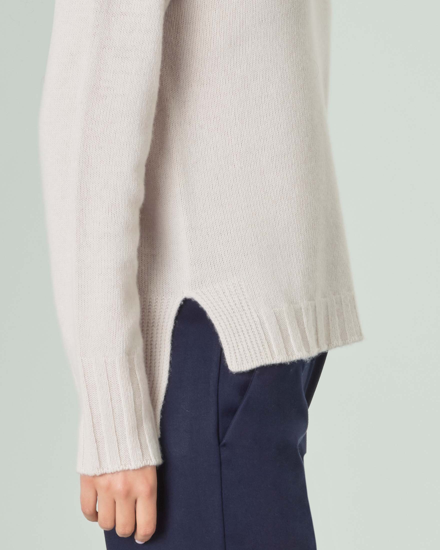 Famulily Maglione Donna Maniche Lunghe A Costine - Morbido Con Tasche, Girocollo, Spacchi Laterali, Vestibilità Comoda, Per Autunno E Inverno, Taglie S-2XL - 3