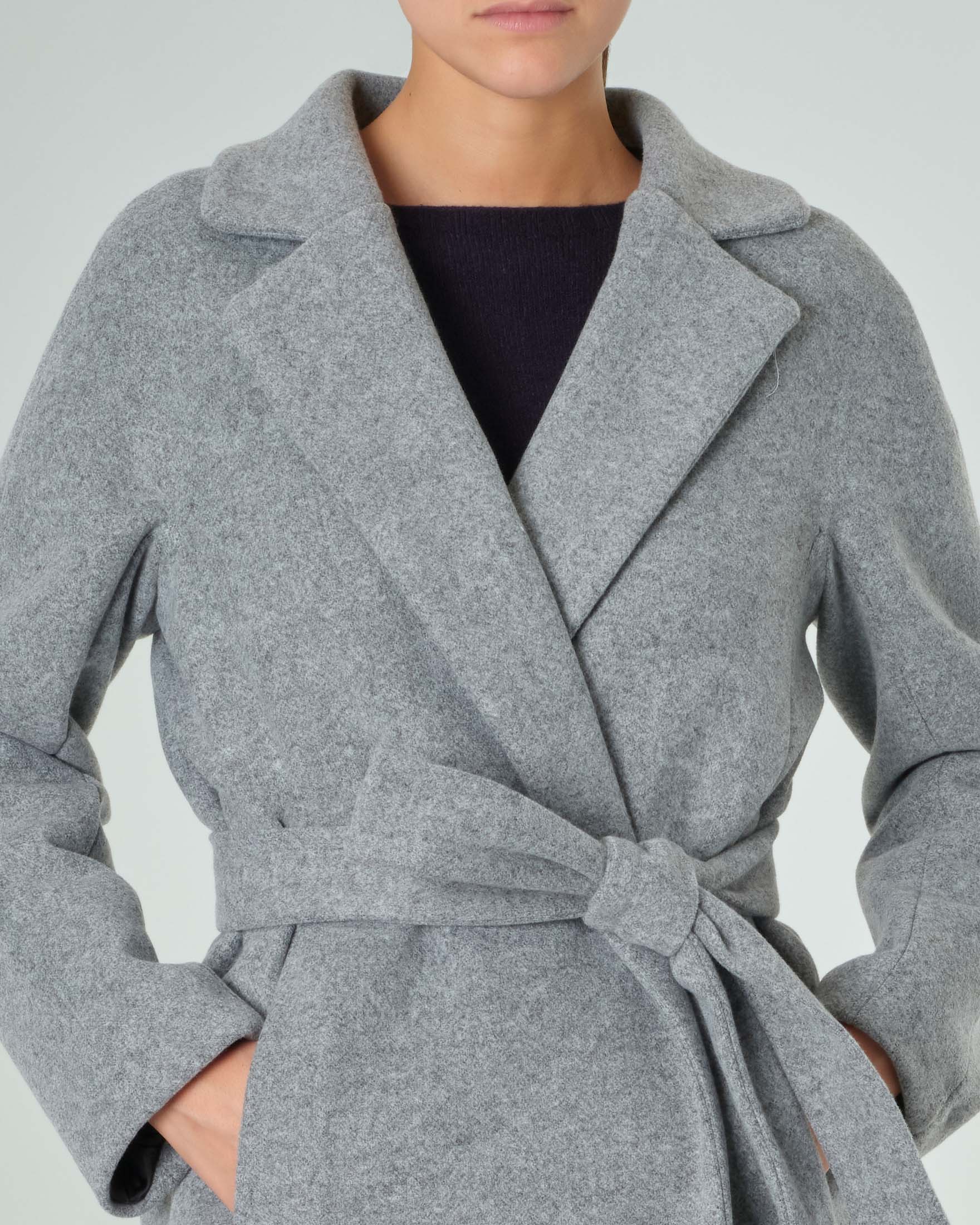 Cappotto grigio corto donna hotsell