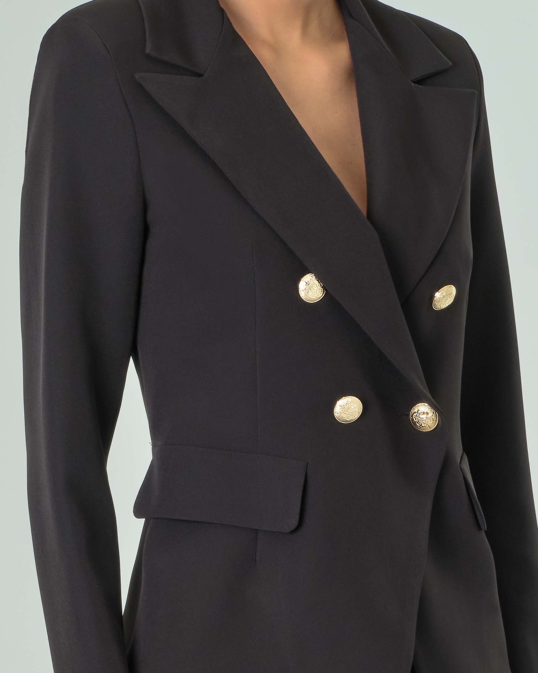 Tailleur Asia Pantalone a sigaretta con giacca con bottoni dorati