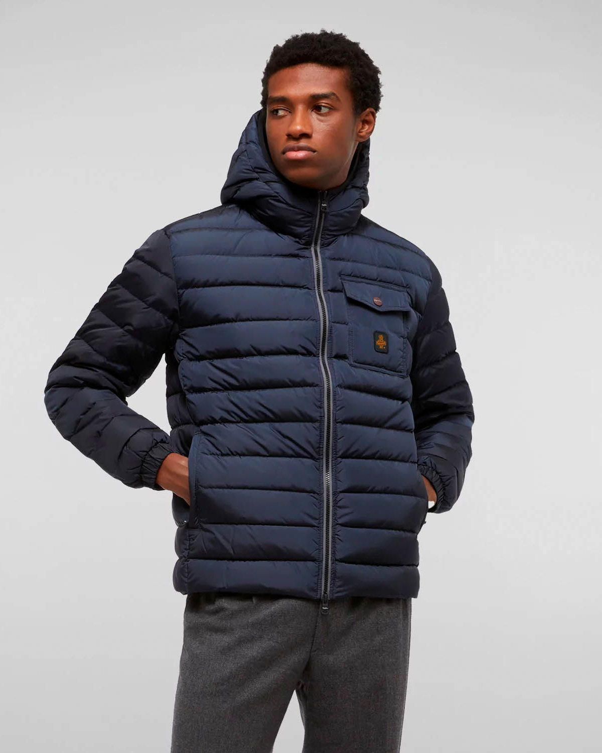 Piumino Hunter Jacket blu con cappuccio