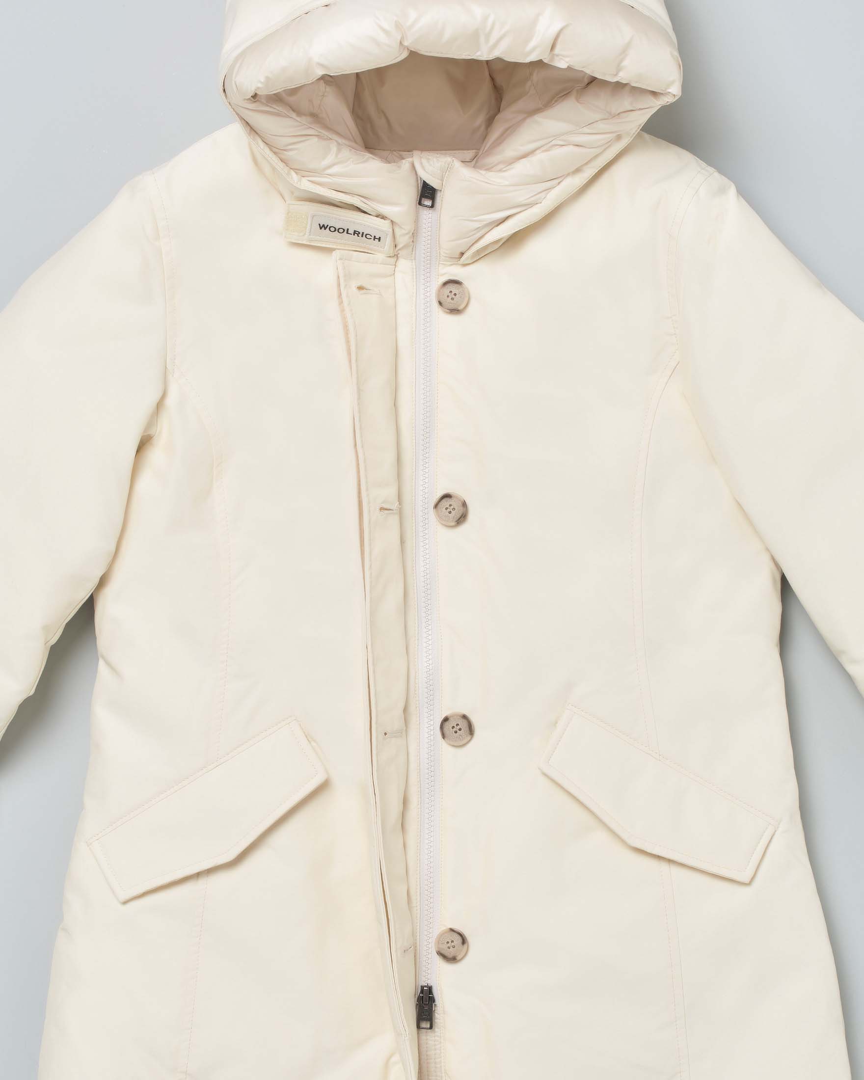 Arctic Parka Woolrich color panna in Ramar con cappuccio fisso  image