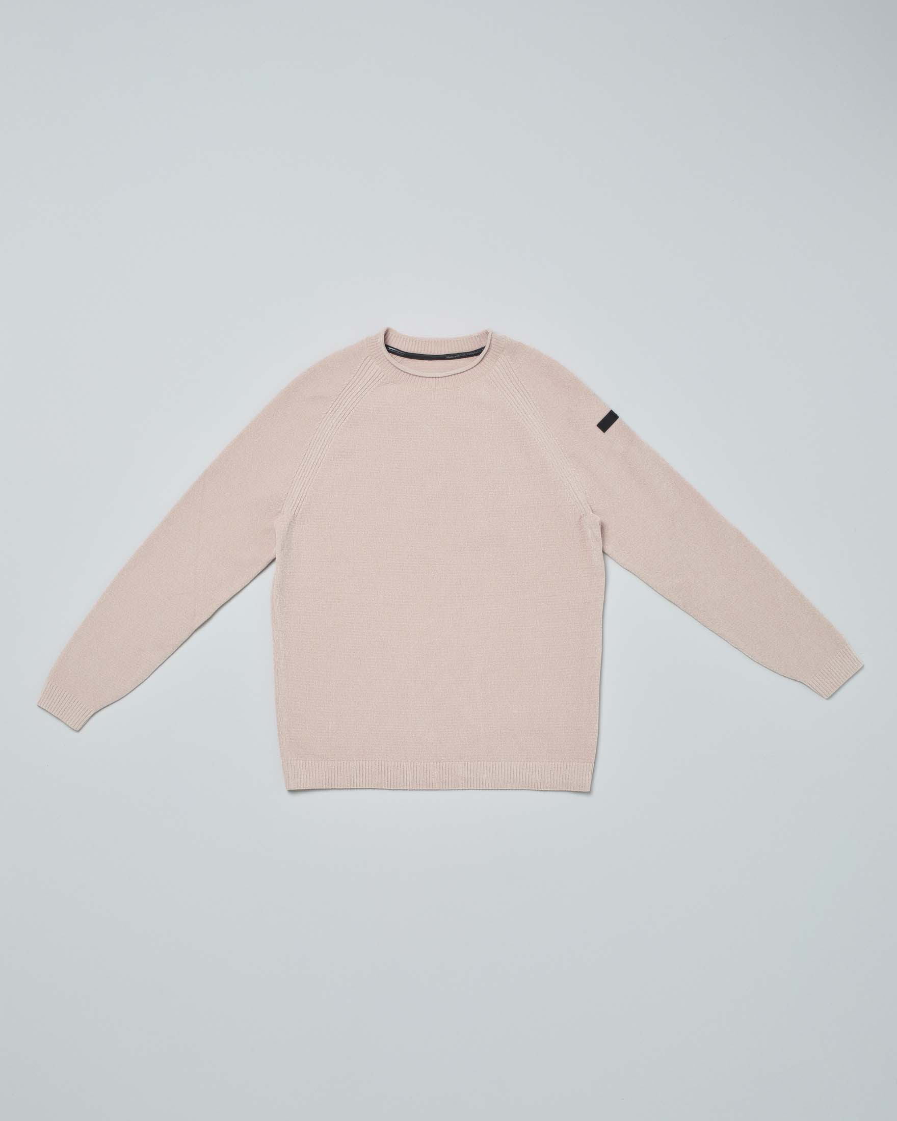 Maglia color sabbia in ciniglia con patch logo 10 anni