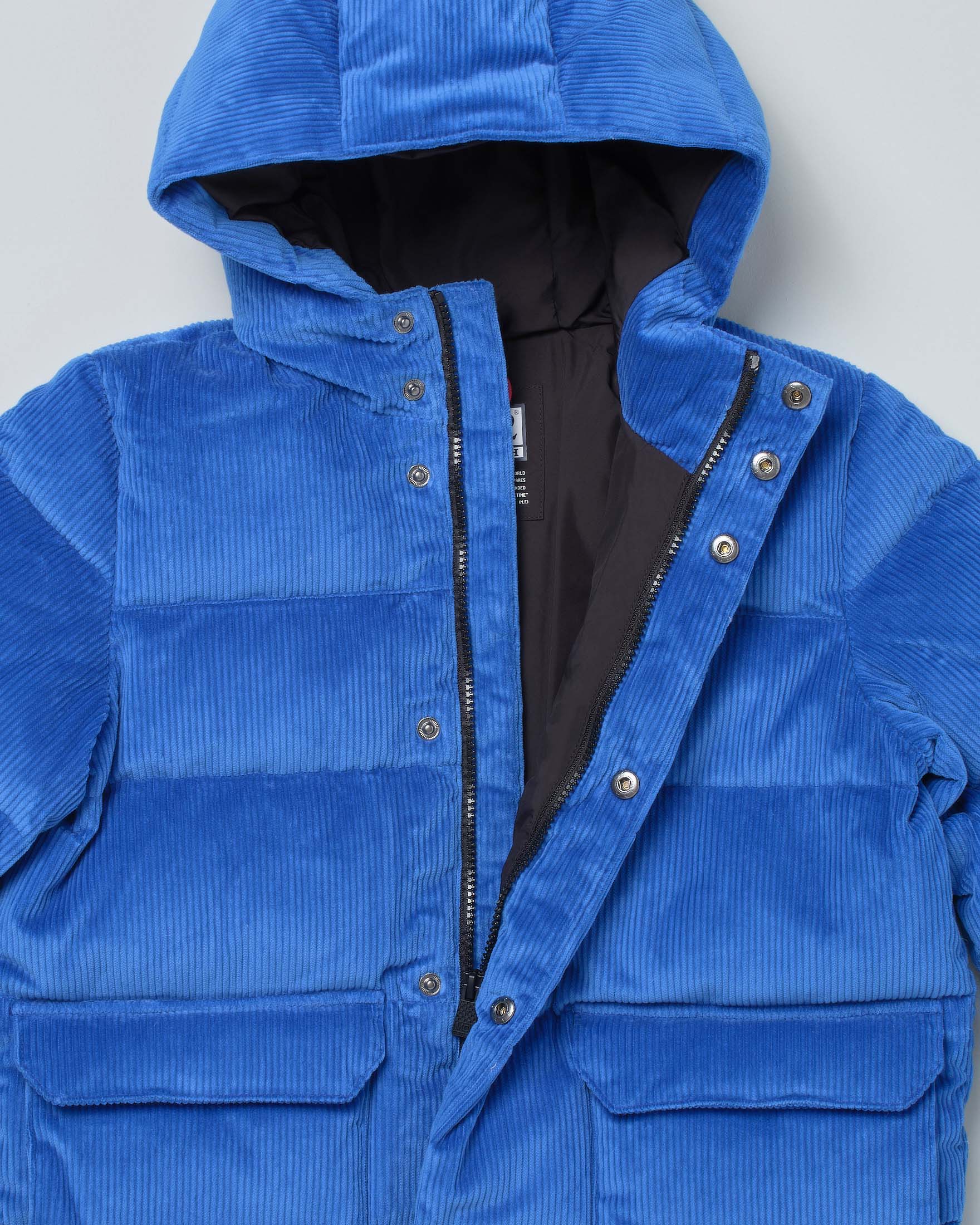 Giaccone MC2 Saint Barth blu royal in velluto a coste imbottito in piuma  image