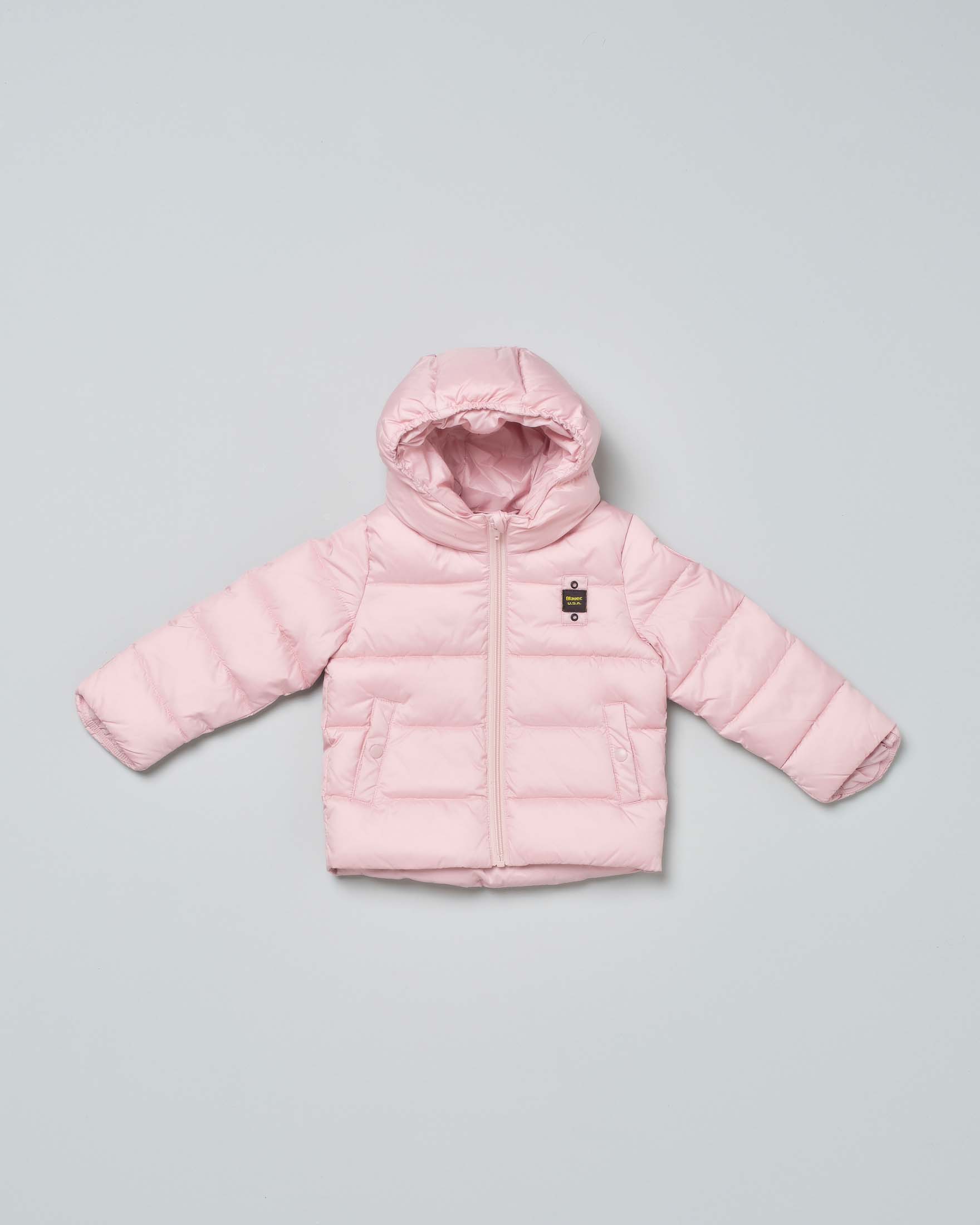 Piumino Blauer rosa imbottito e trapuntato con cappuccio fisso 