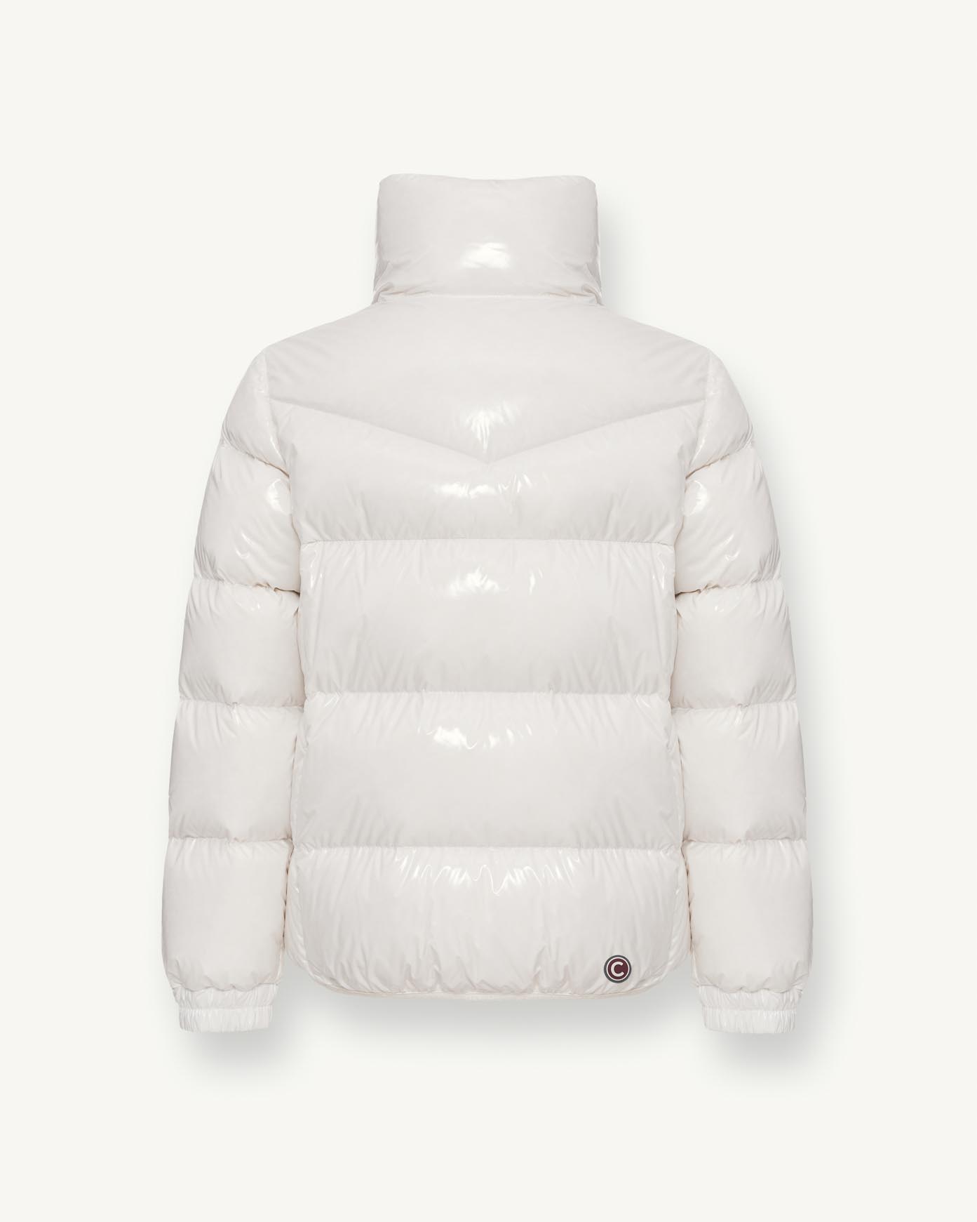 Piumino Colmar Originals bianco in nylon lucido laccato ed imbottito con cappuccio fisso  image
