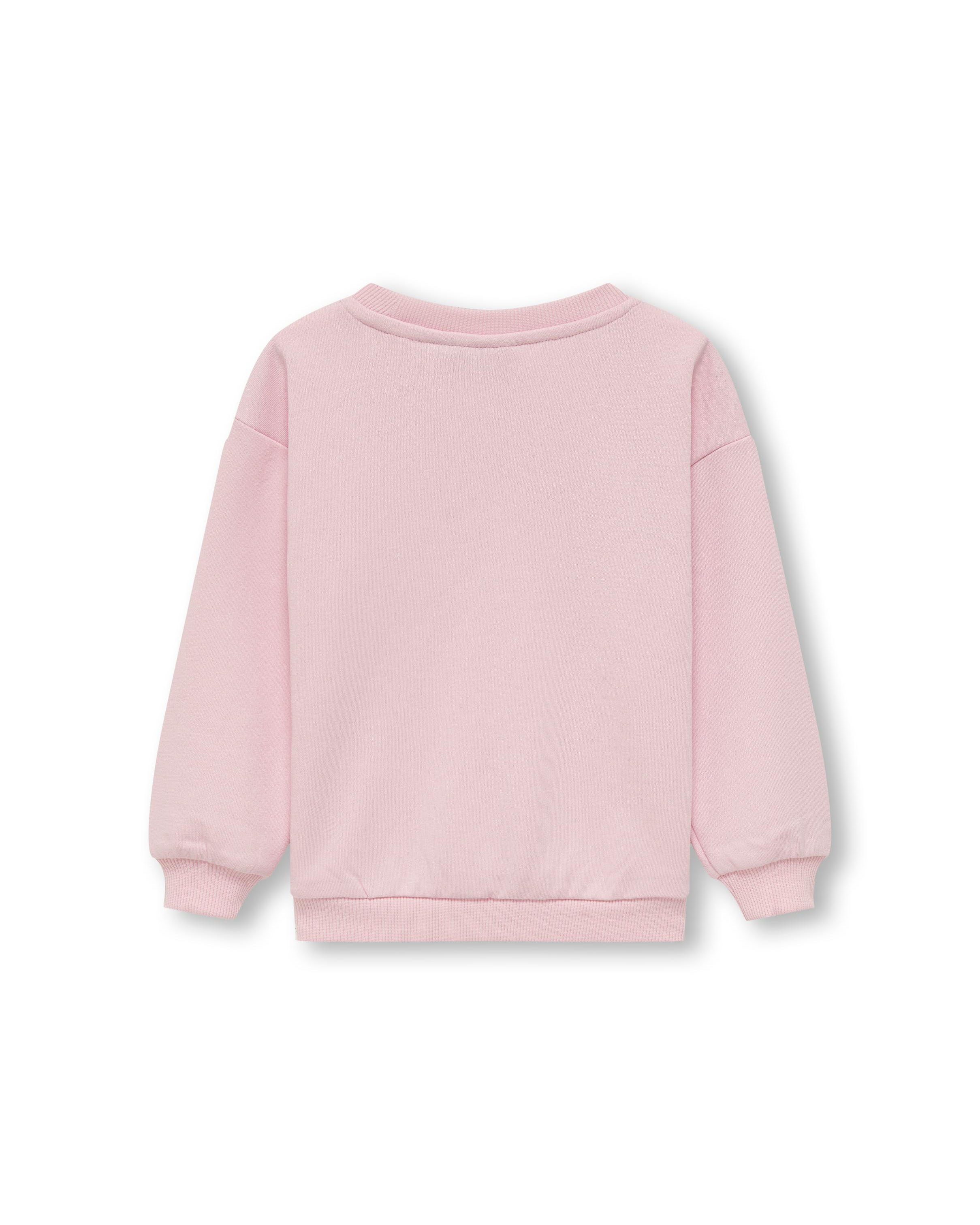 Felpa girocollo rosa in cotone con maxi stampa 'My love' bicolore