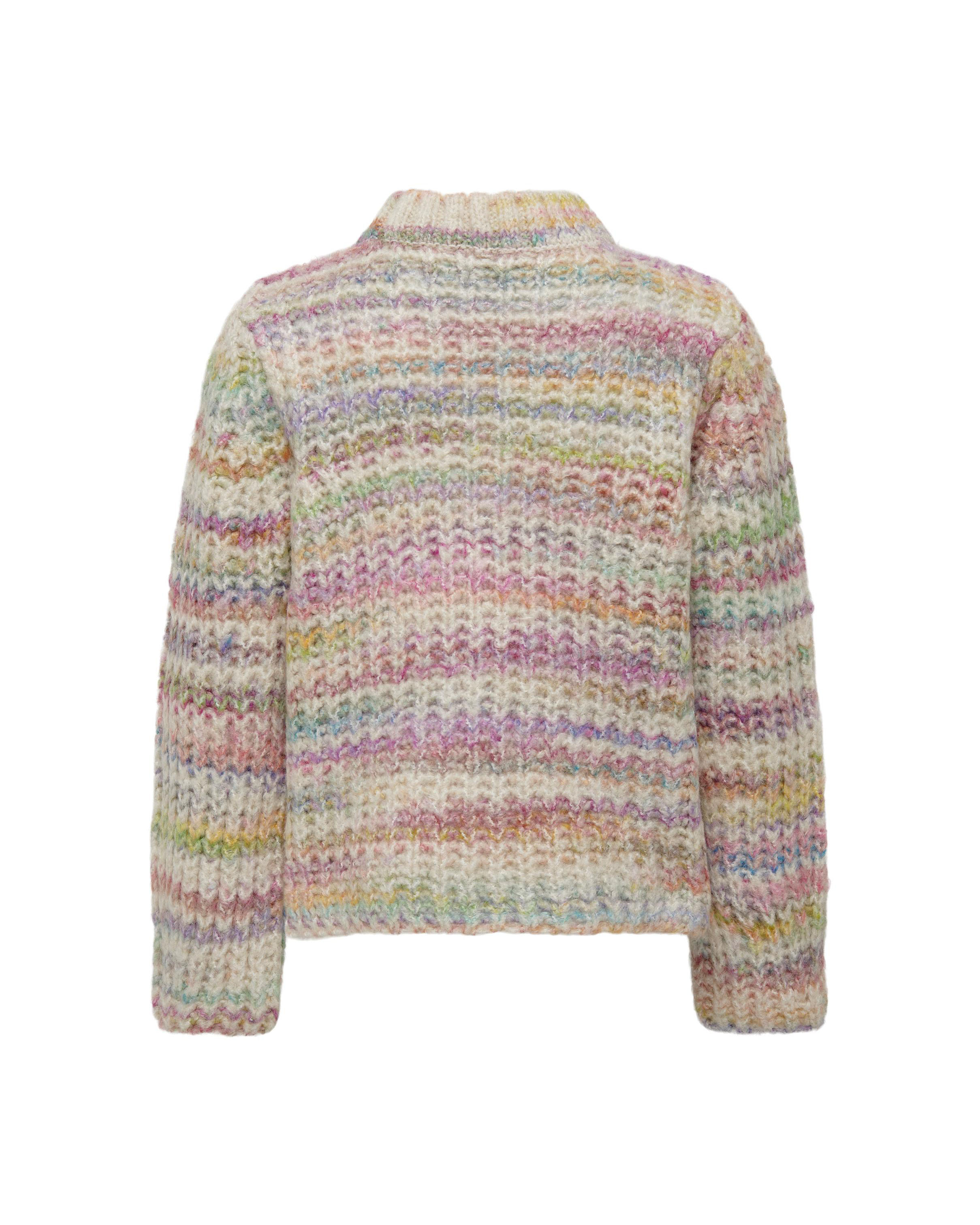 Maglione lupetto bouclé multicolore lavorato a coste inglesi  image