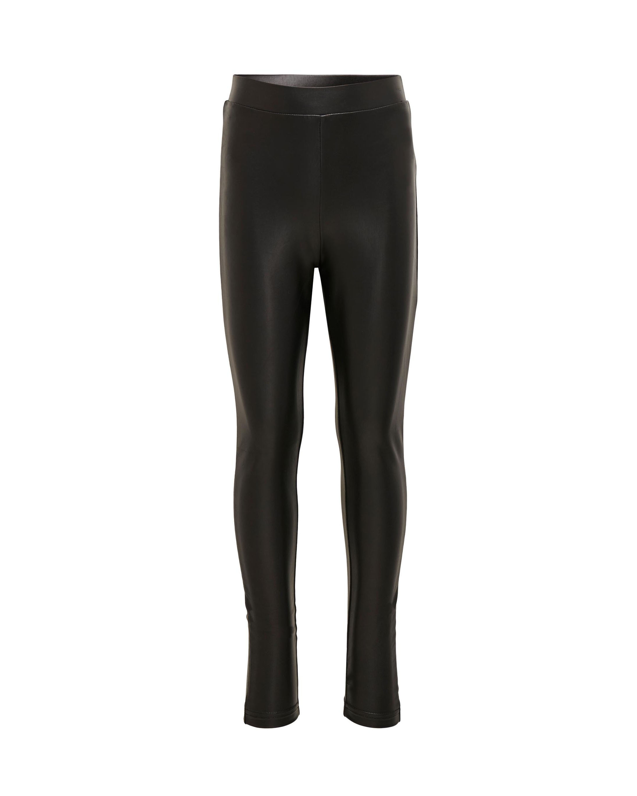 Leggins neri in similpelle stretch con elastico inserito in vita 