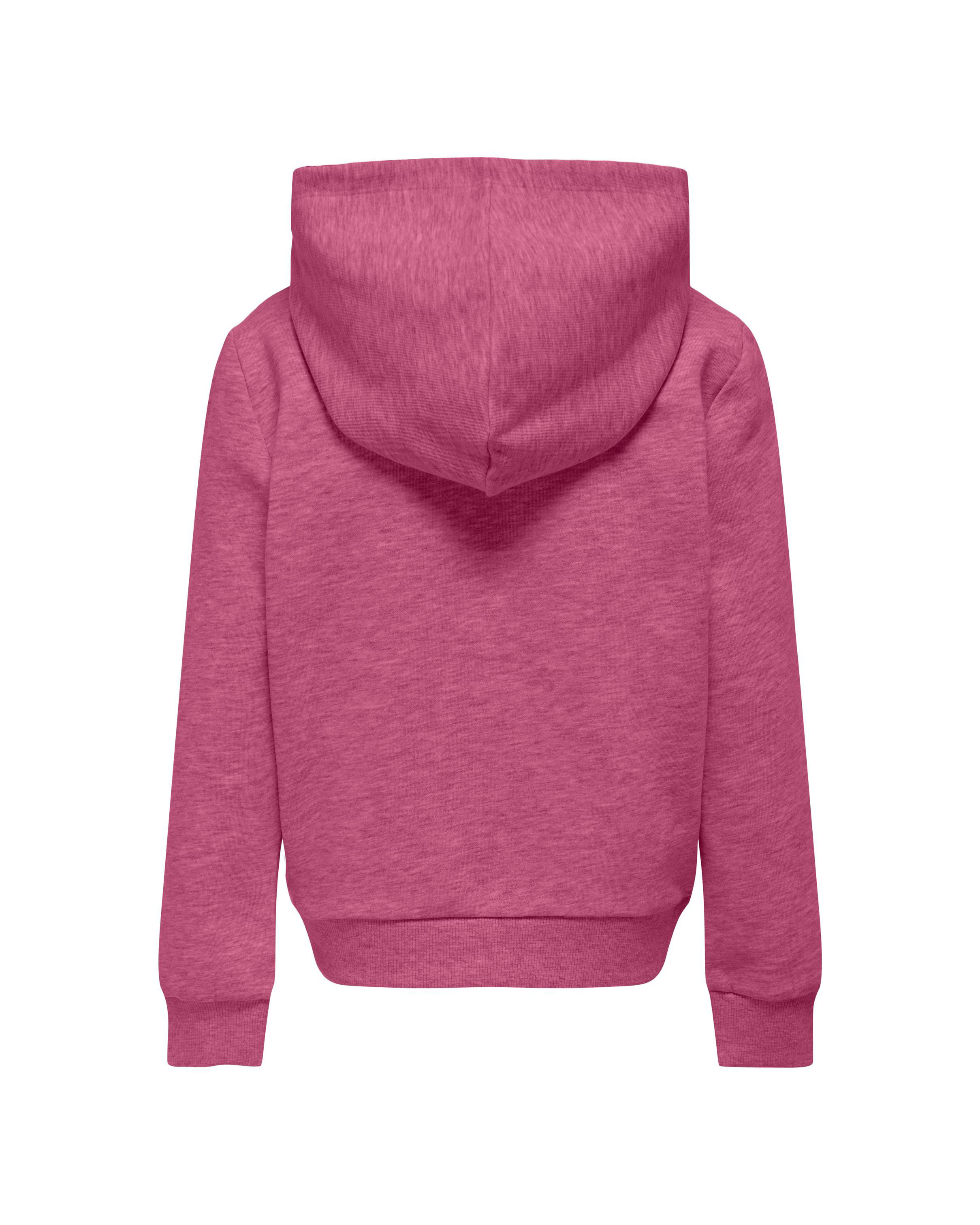 Felpa fucsia con cappuccio in puro cotone con chiusura a cerniera