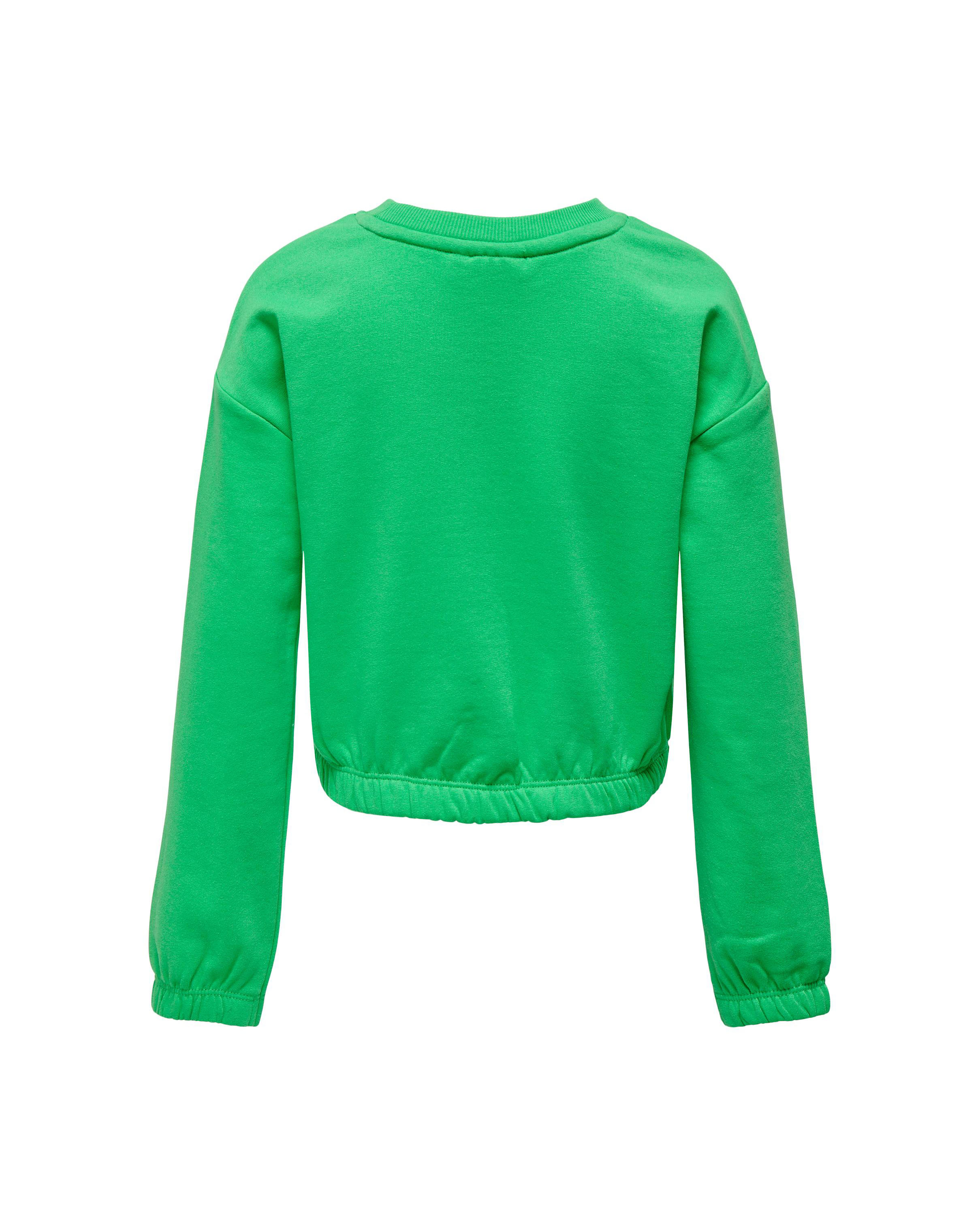 Felpa verde girocollo in cotone con elastico inserito al fondo e sui polsi 10-14 anni image