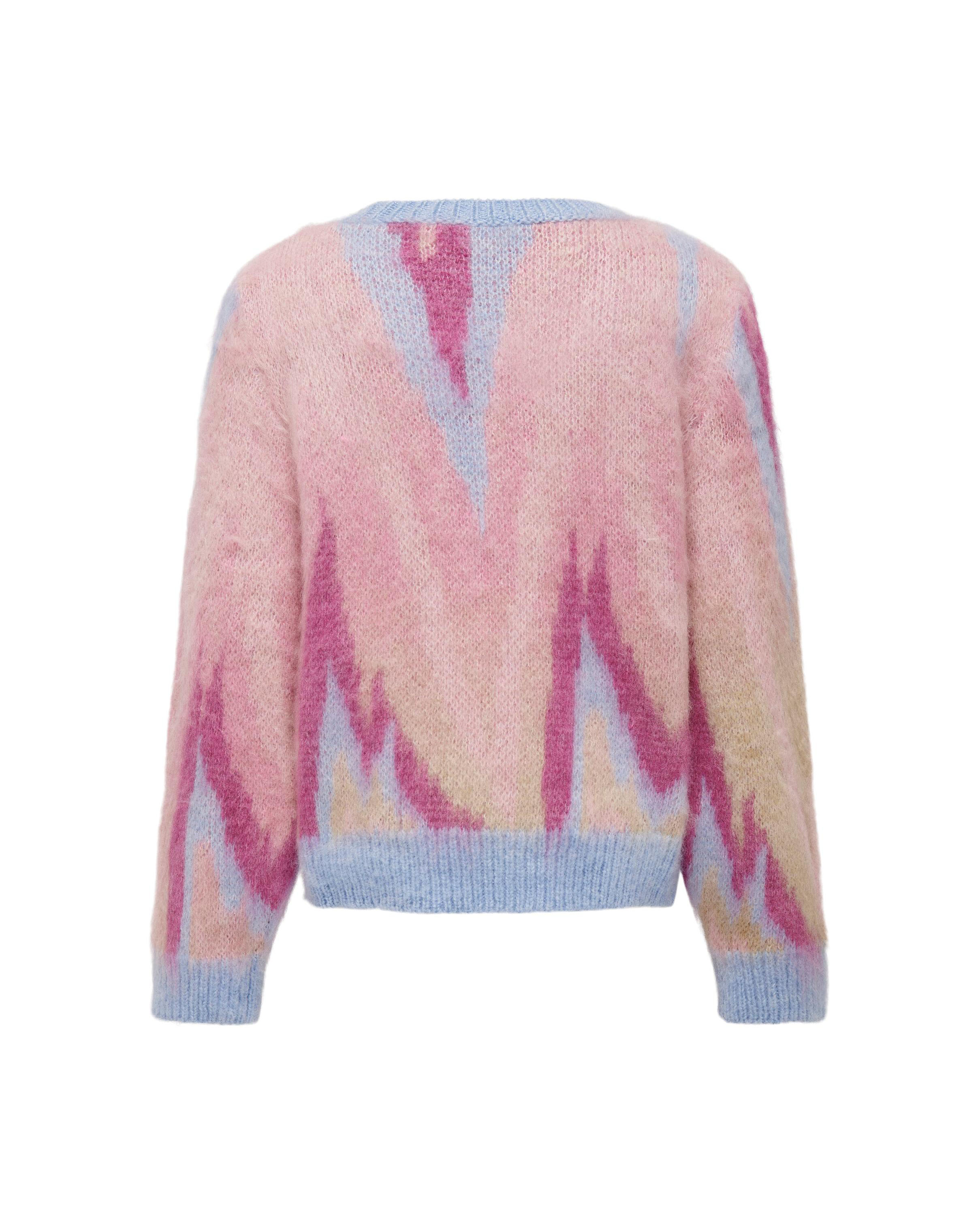Maglia lavorata in fantasia geometrica multicolor 