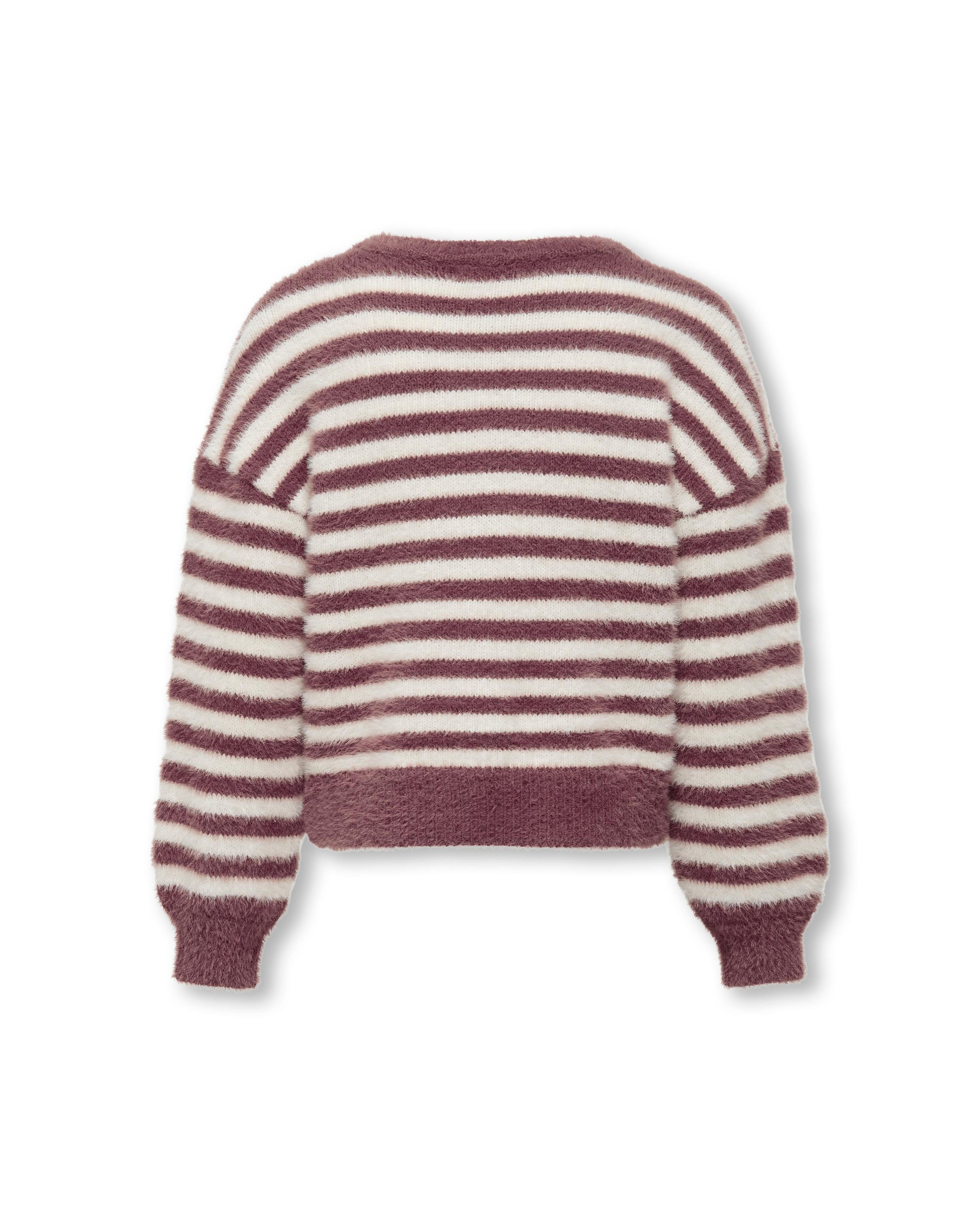 Maglietta Donna Allimy A Righe Multicolore Retrò - Maniche Corte, Girocollo, Lavorata All'Uncinetto - 2