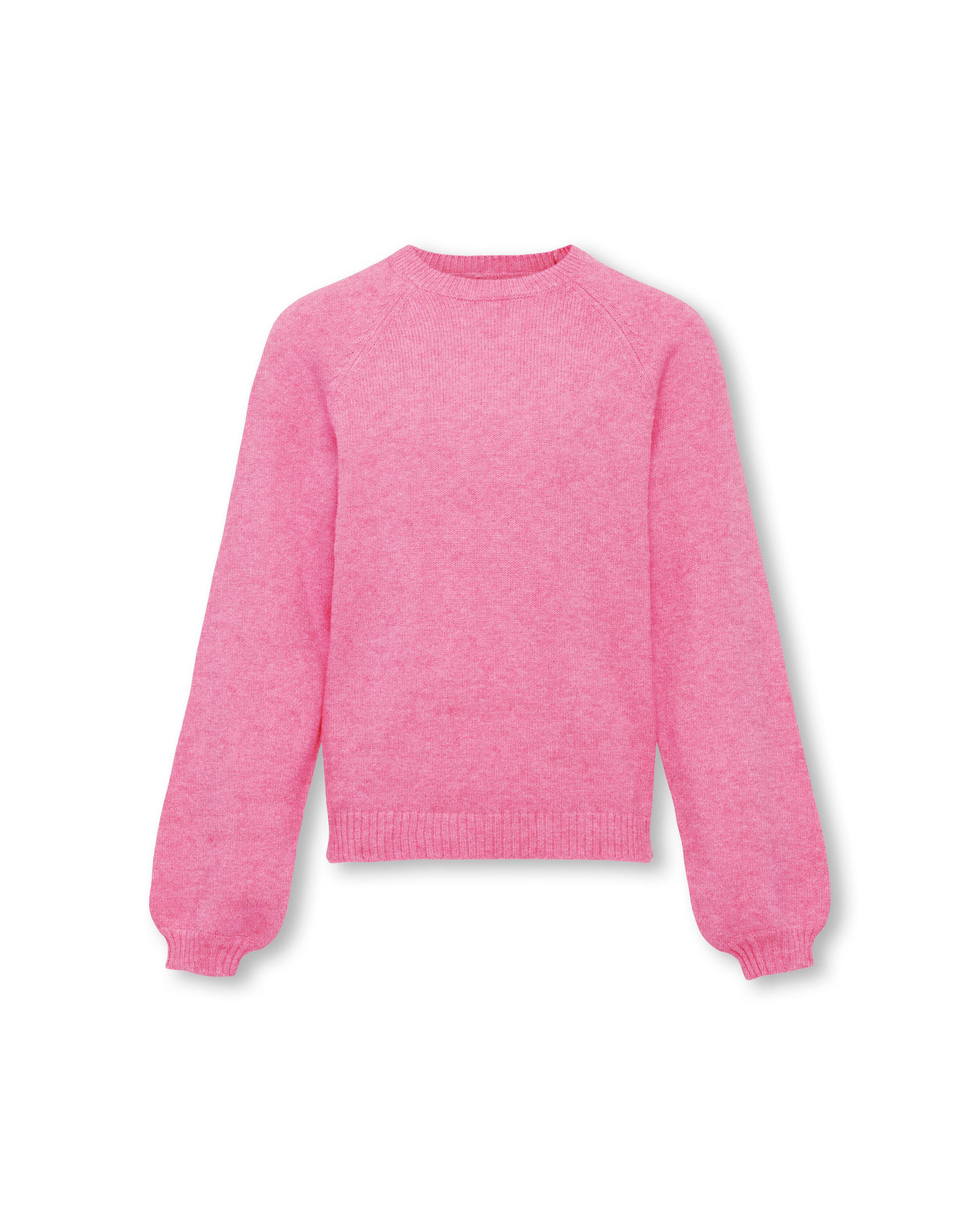 Maglia girocollo rosa melange in viscosa con maniche raglan 10-14 anni