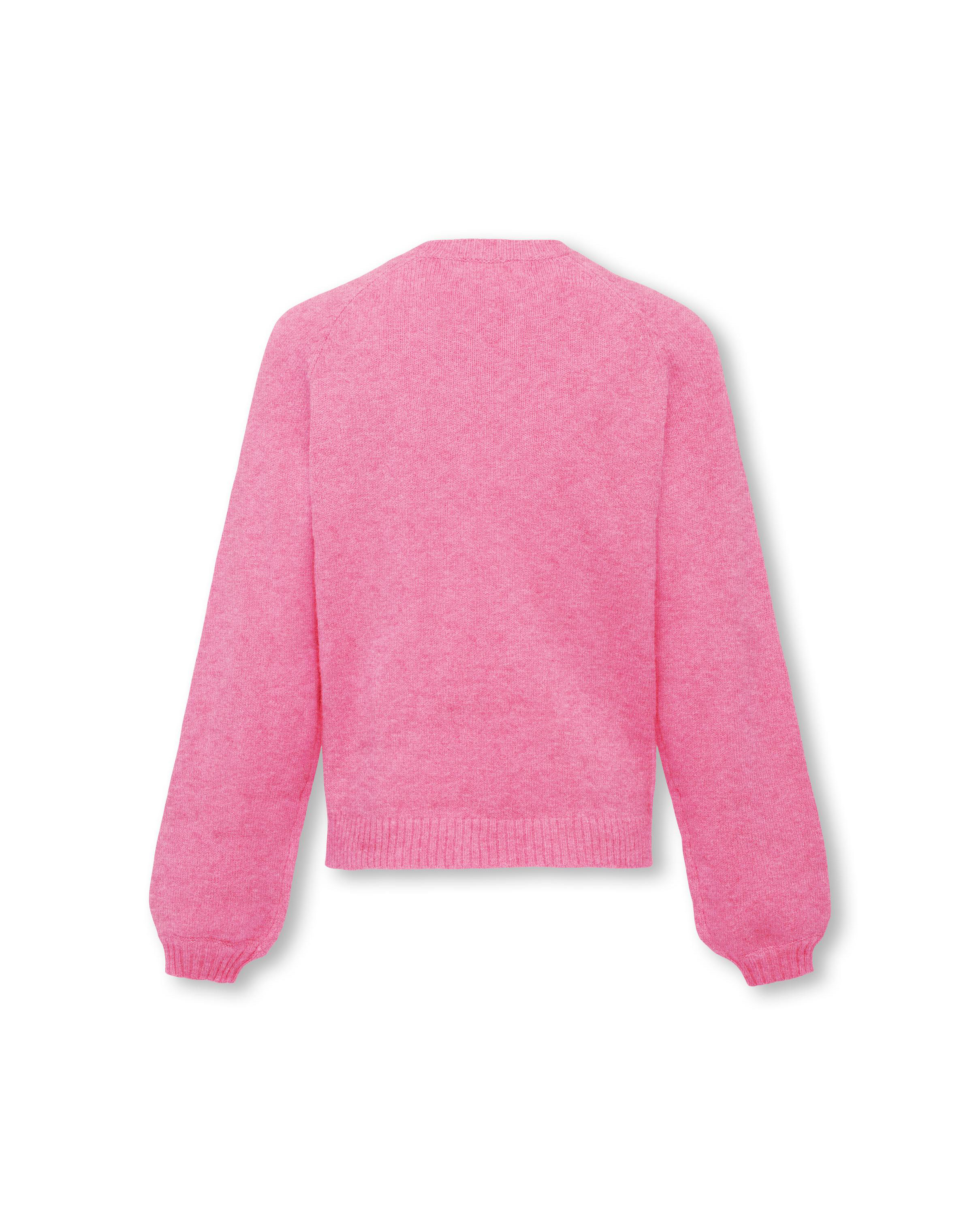 Maglia girocollo rosa melange in viscosa con maniche raglan 10-14 anni