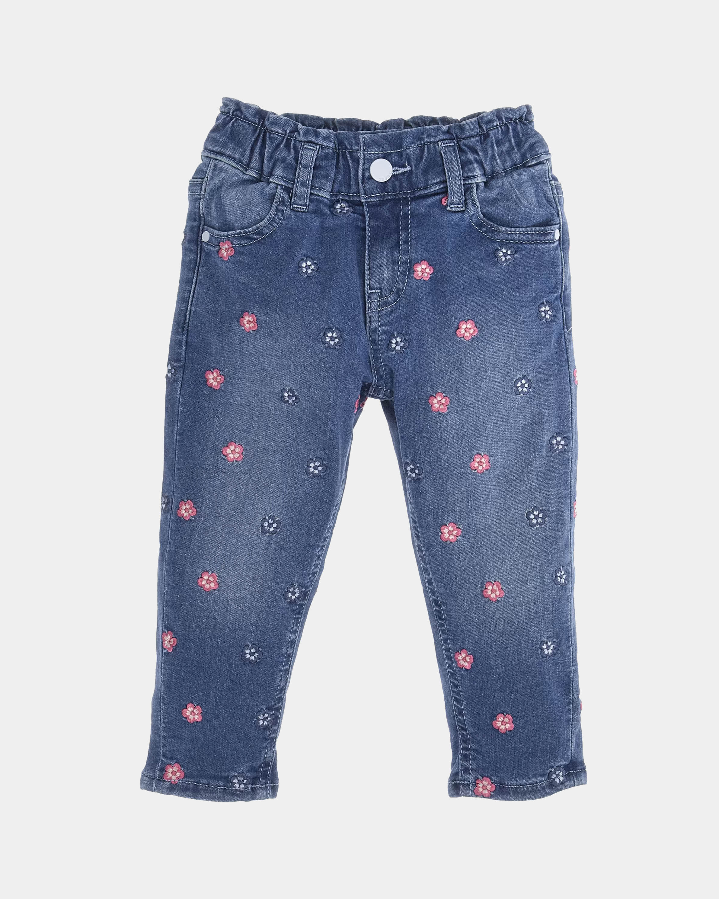 Jeans con fiori on sale ricamati