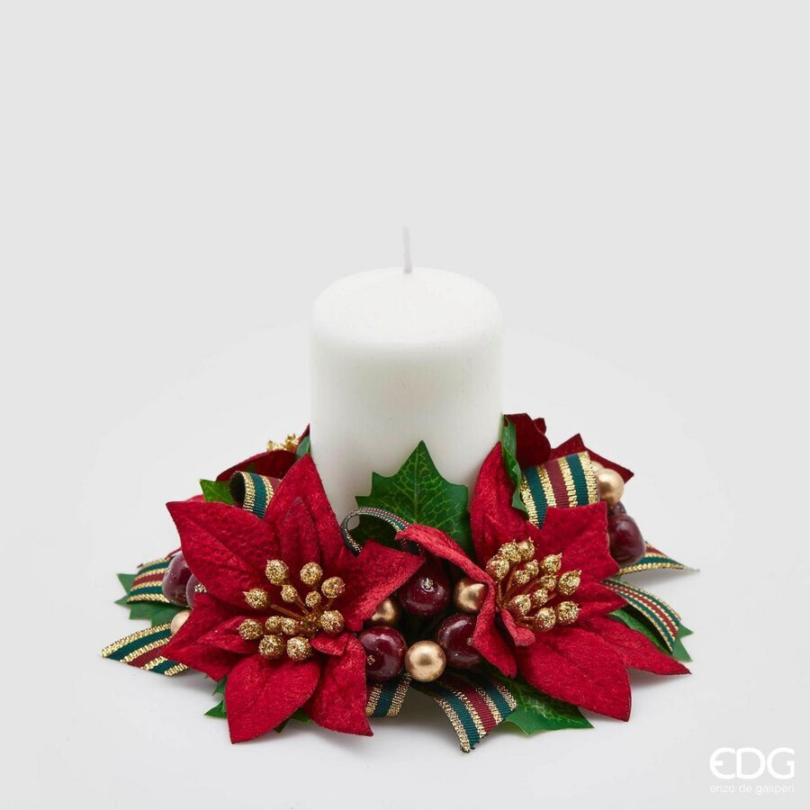 Coroncina Stella di Natale con Nastro d.16  Edg